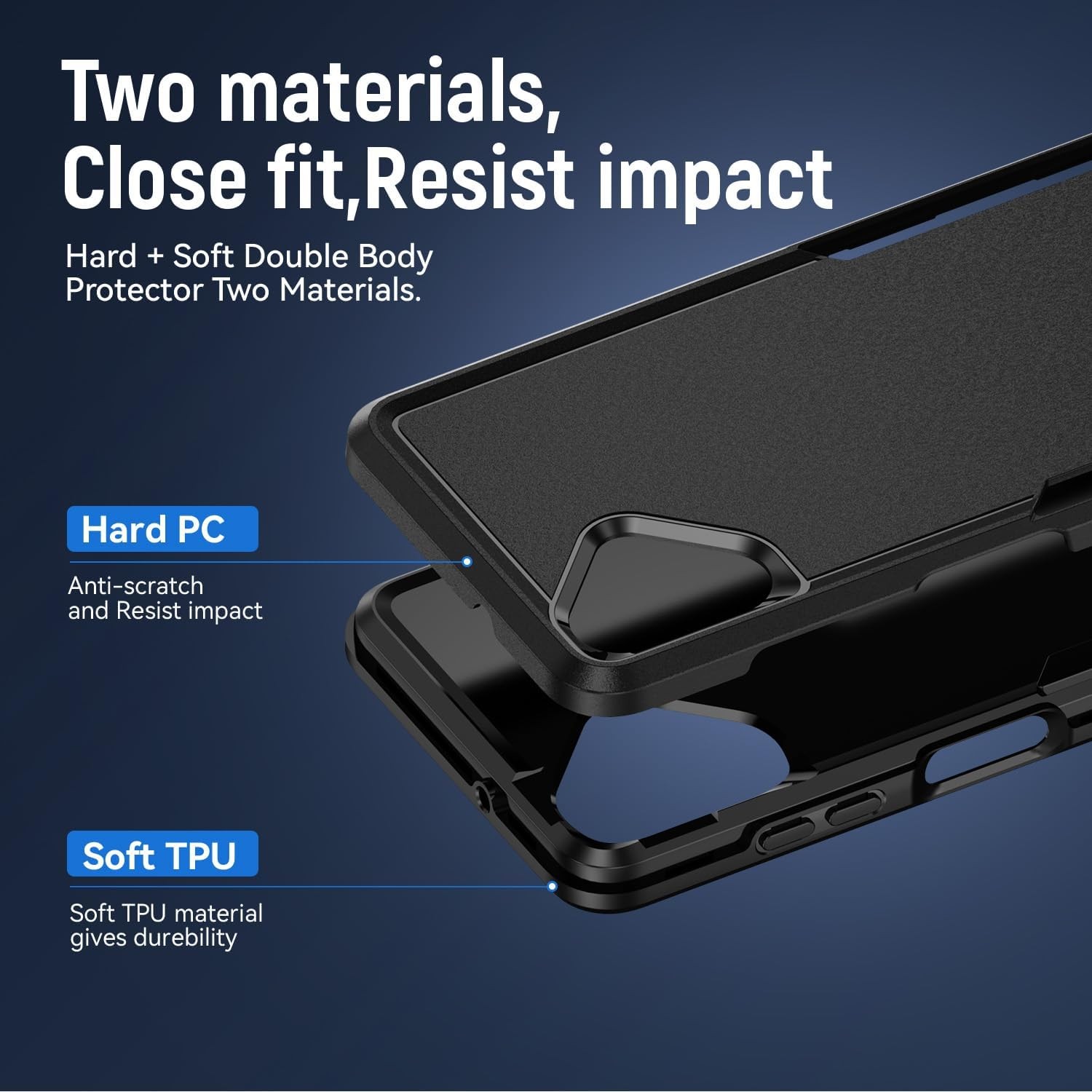 Samsung Galaxy A06 Case with Screen Protector, Slim Fit Heavy Duty Bumper Cover