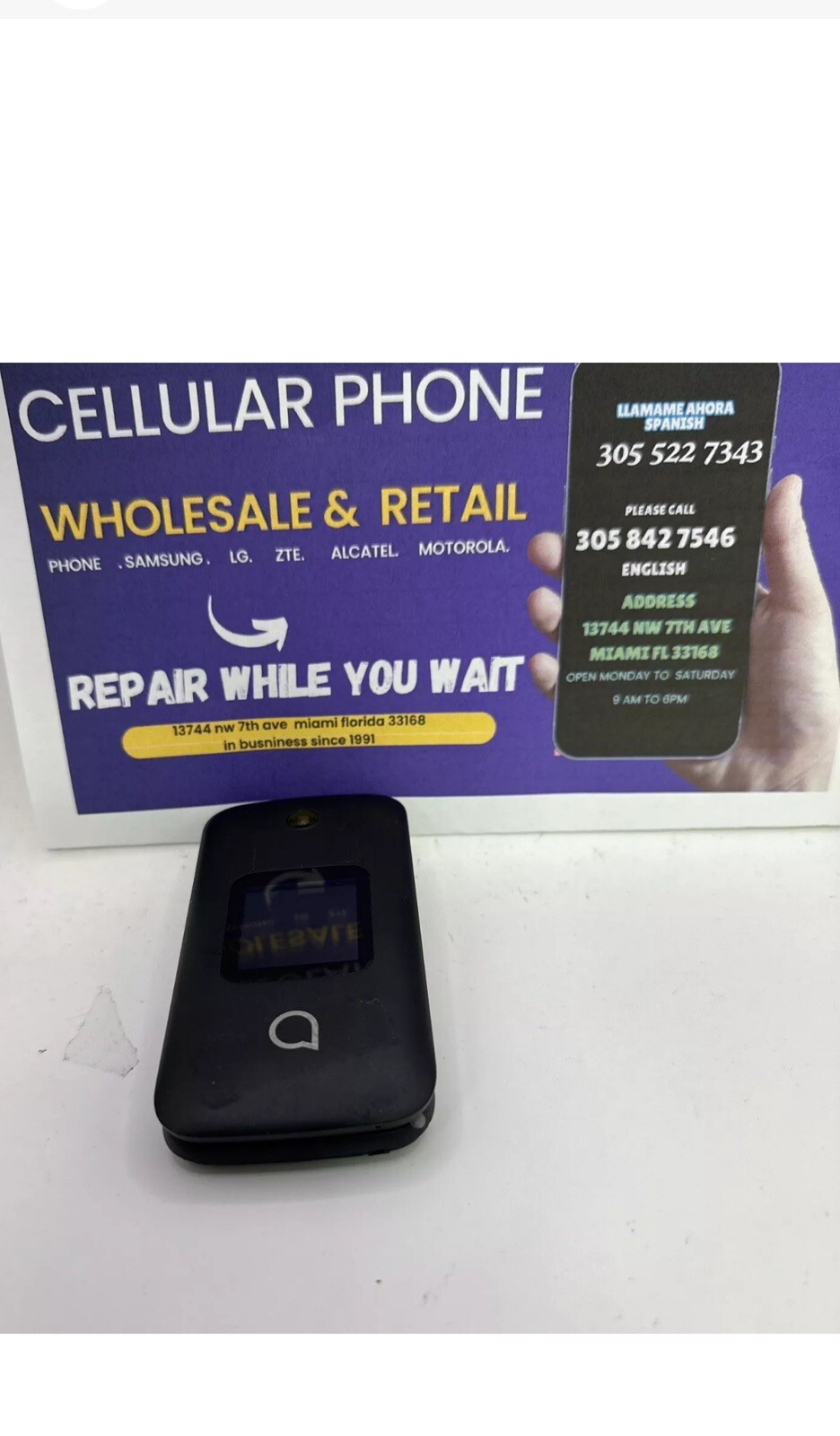 UNLOCKED / T-Mobile / Tello Alcatel GO FLIP 3 4052W 4G LTE Smart Phone *C GRADE