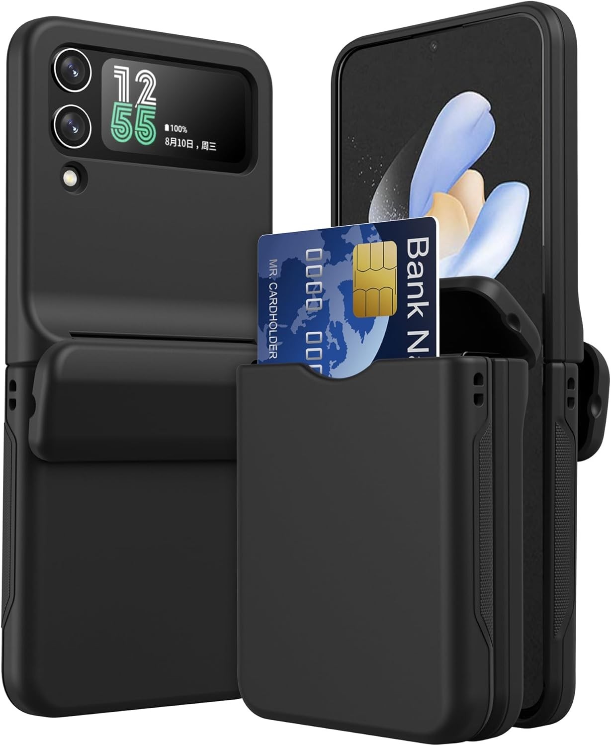 Samsung Z Flip 3 & Z Flip 4 Universal Case with Hinge Protection, Black