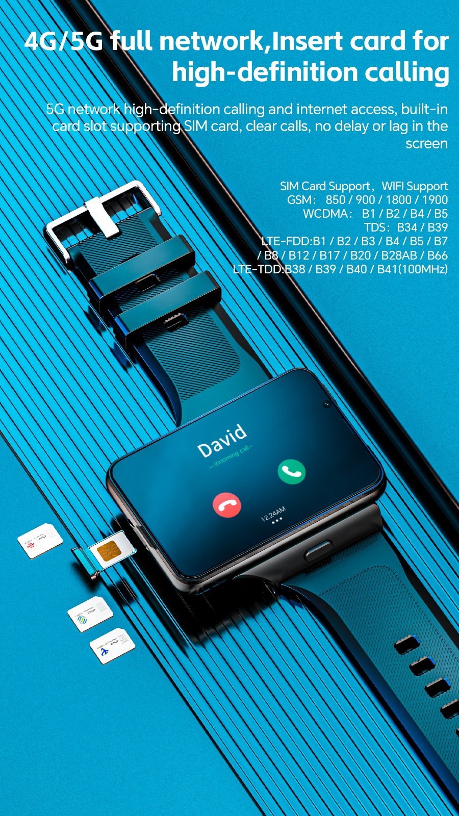 Smartwatch With Large 2.88 in Screen, 64GB Storage, Detachable Strap Smart Watch