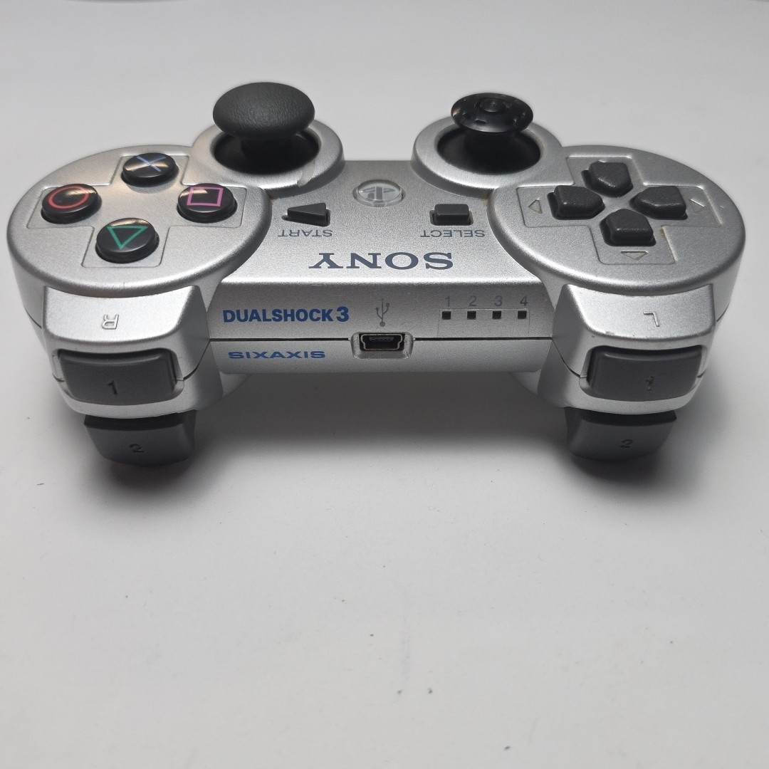 Silver Sony Playstation 3 PS3 Wireless Controller Dualshock Sixaxis Tested