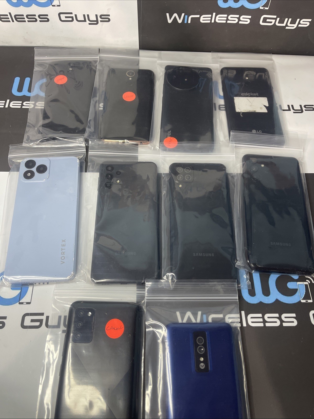 Lot Of 10 Mixed Android Devices Samsung/moto Etc cracked Stock Untested! (As Is)