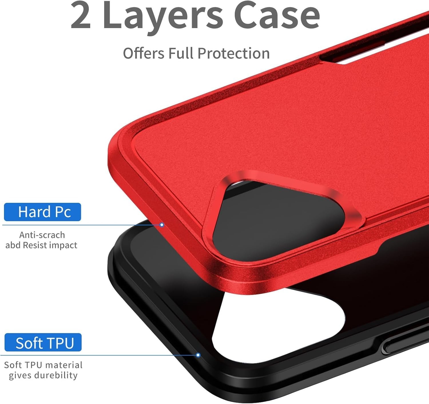 Designed for iPhone 16 Case, Heavy Duty Shockproof Anti-Scratch Cover Purple 6.1
