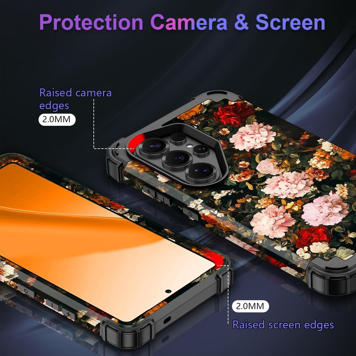 Galaxy S26 Ultra Case Magnetic Three Layer Heavy Duty Shockproof Hard Plastic+So