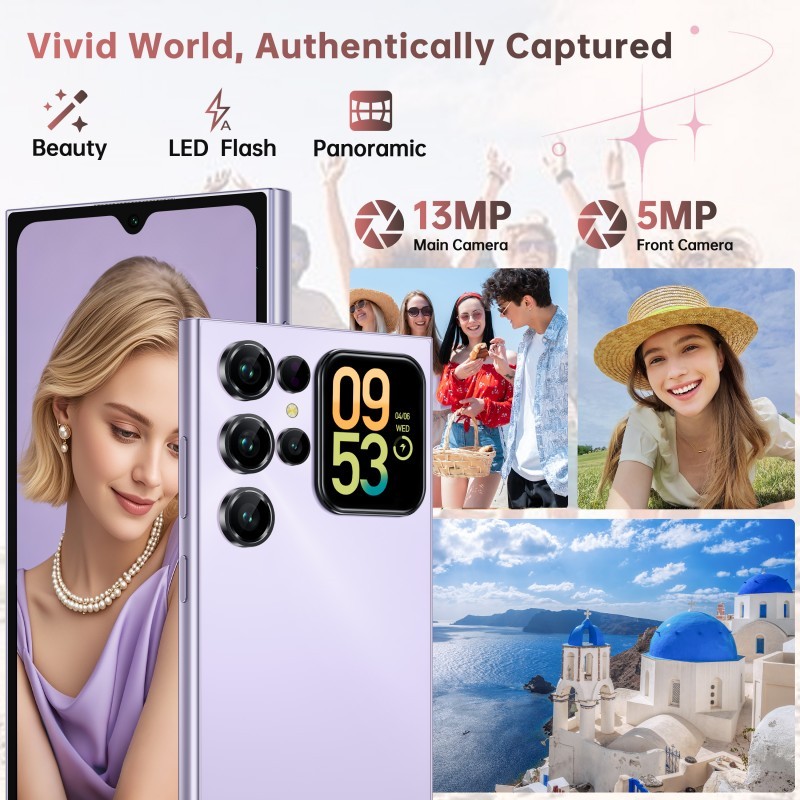 OUKITEL C62 Cell Smartphone Android 15 16GB+128GB 6.88″+1.81-inch T-Mobile