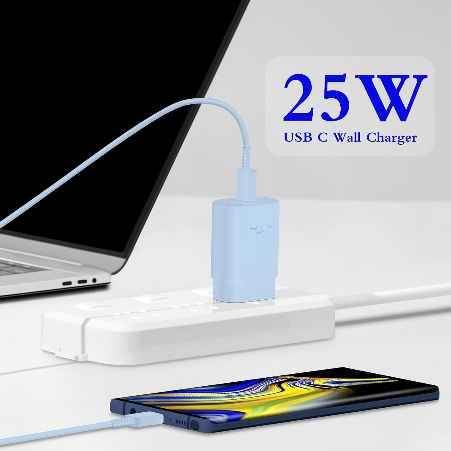 25W Type-C Fast Charging Block 2-Pack with 6ft Cable for Galaxy S23 Ultra/S22