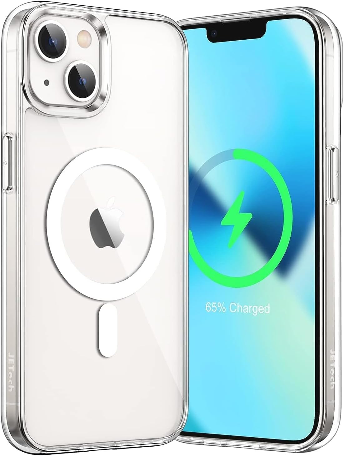 Magnetic Case for iPhone 13 6.1-Inch, Shockproof Phone Bumper Cover, Clear Back