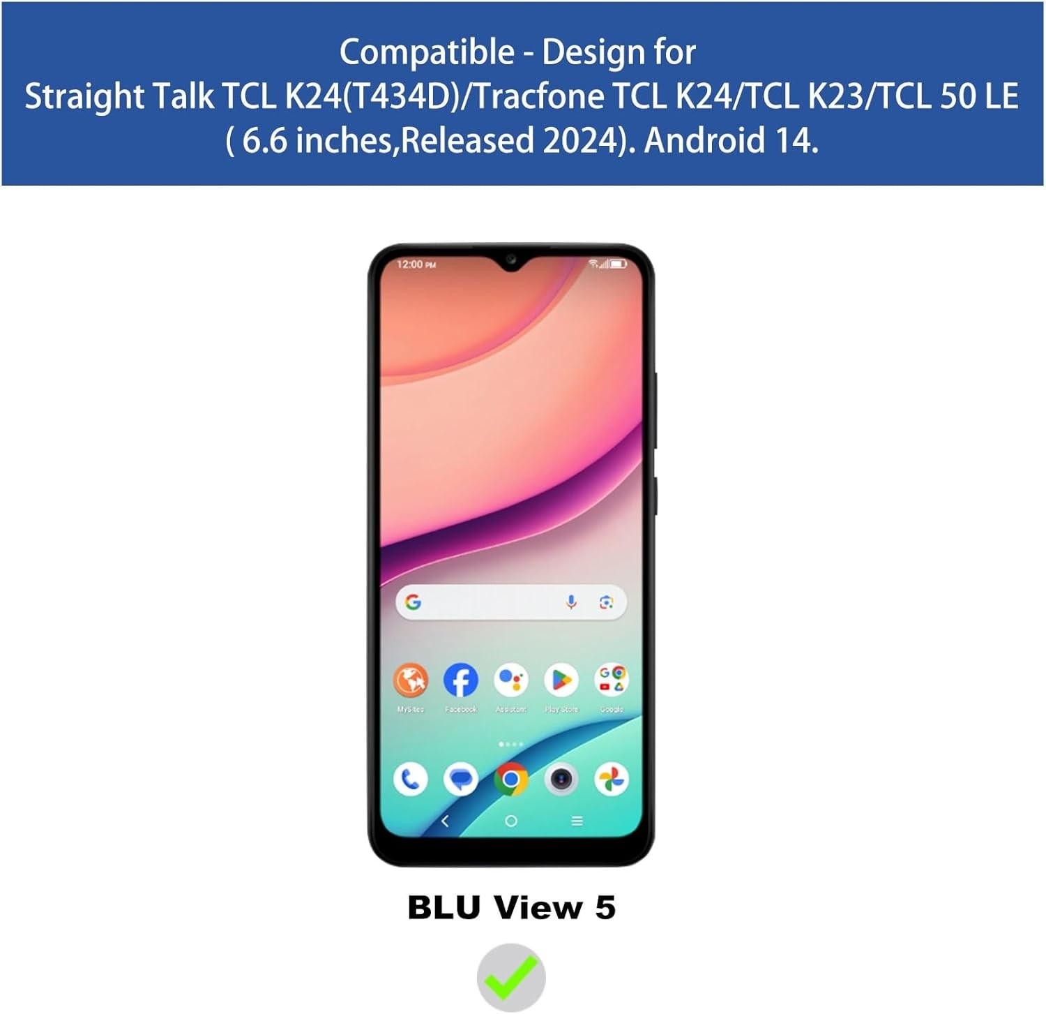 TCL K24/TCL K23/TCL 50 LE Phone Case, TCL T434D Case with Screen Protector