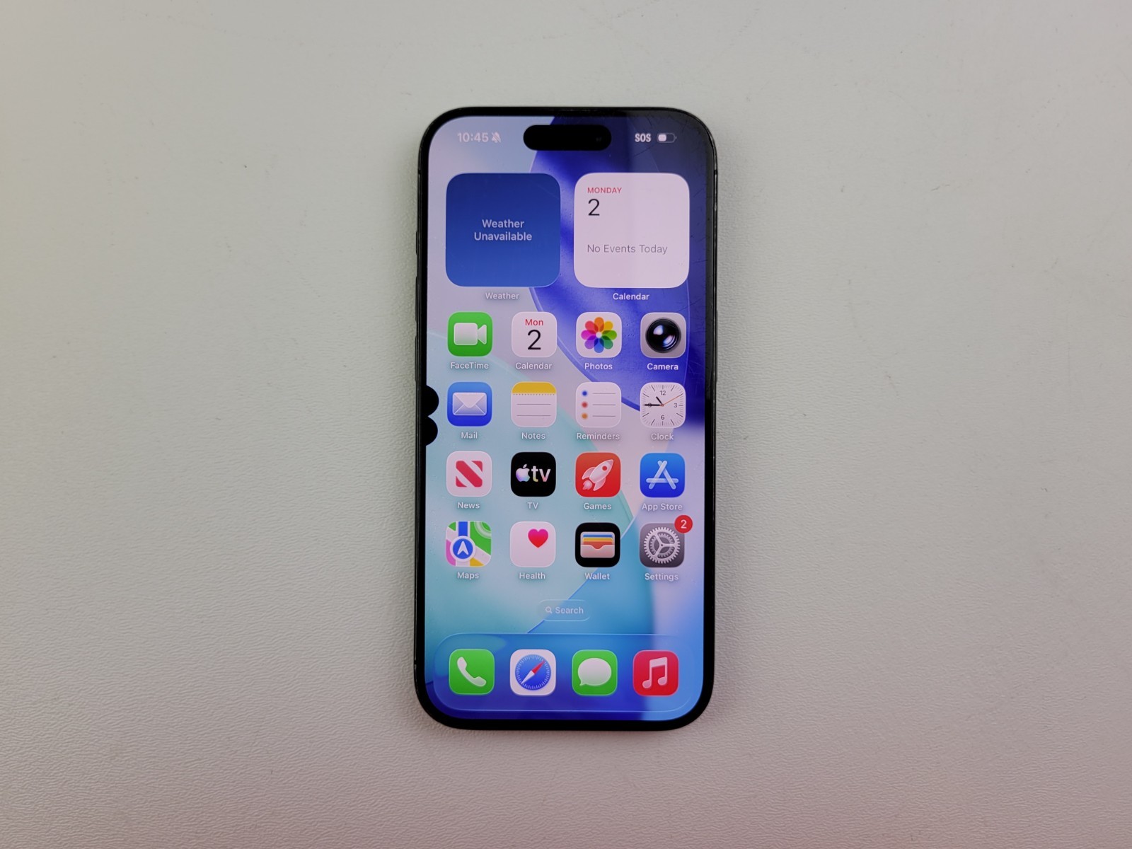 Apple iPhone 15 Pro (A2848) 128GB – Blue Titanium (Unlocked) – *DAMAGED* – H5471