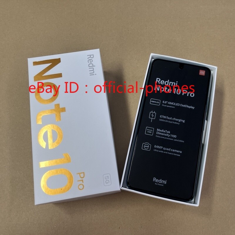 Xiaomi Redmi Note 10 Pro 5G-Dual SIM-64GB -Factory Unlocked-Octa-core-New Sealed