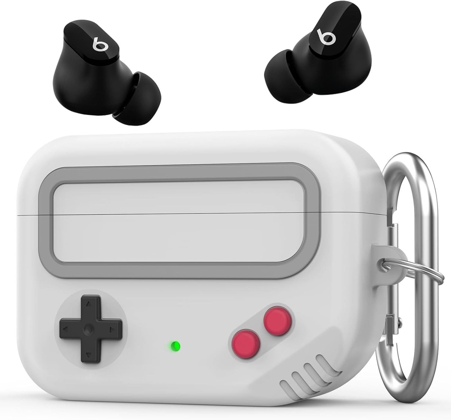 Silicone Case for Beats Studio Buds, Game-Machine Design Cover (Light Grey)