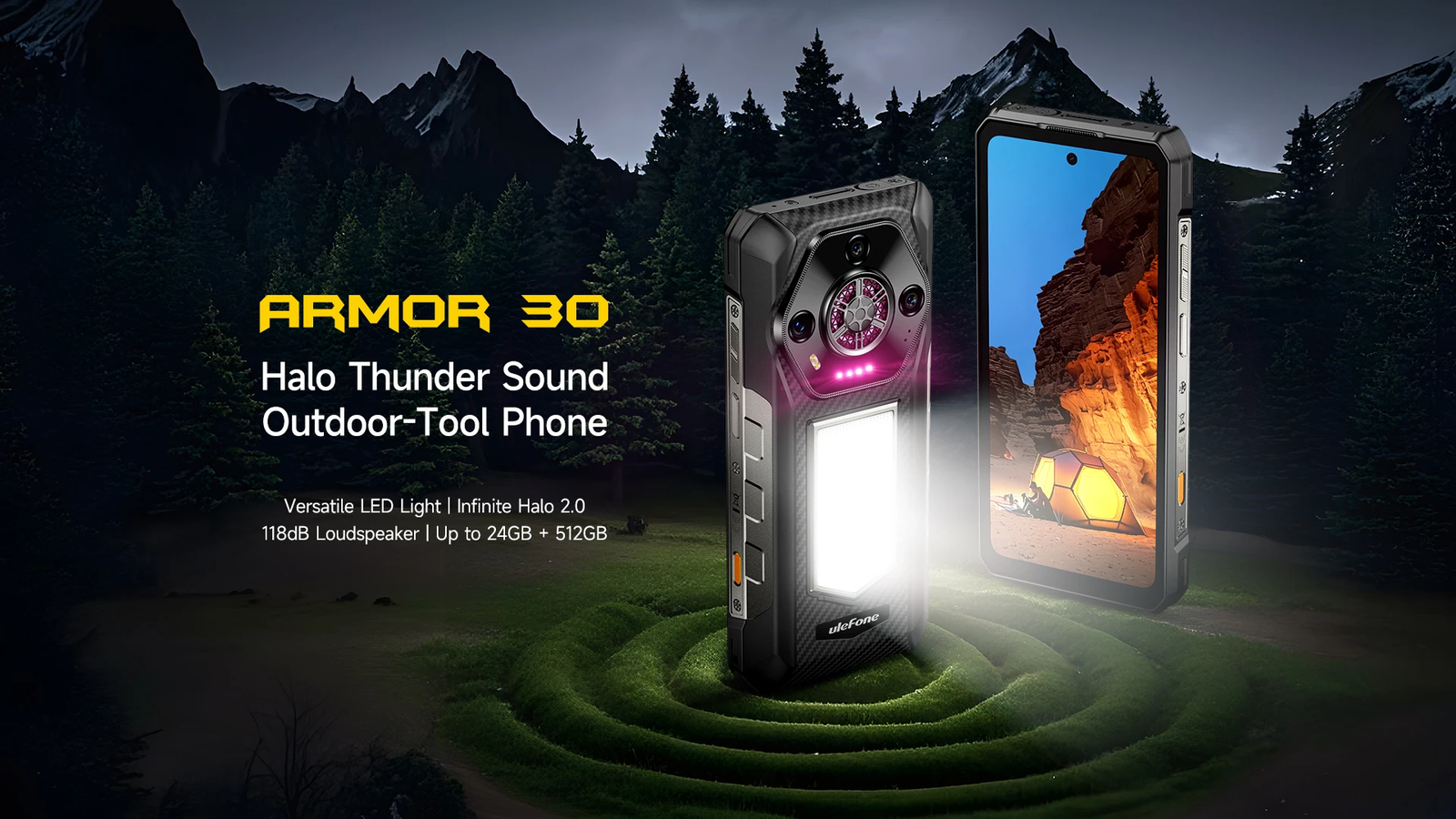 Armor 30 Rugged Phone 12800mAh 24GB+512GB Smartphone 120Hz Android 15 NFC Night