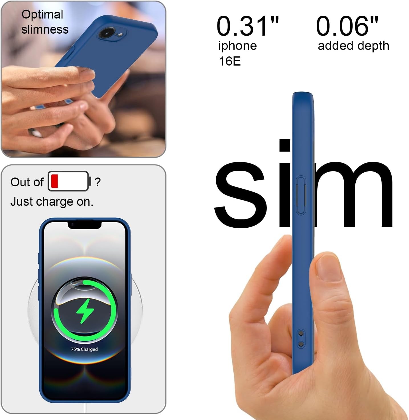 Silicone Case for iPhone 17e/iPhone 16e (6.1 inch), Durable Drop Tested Soft Sil