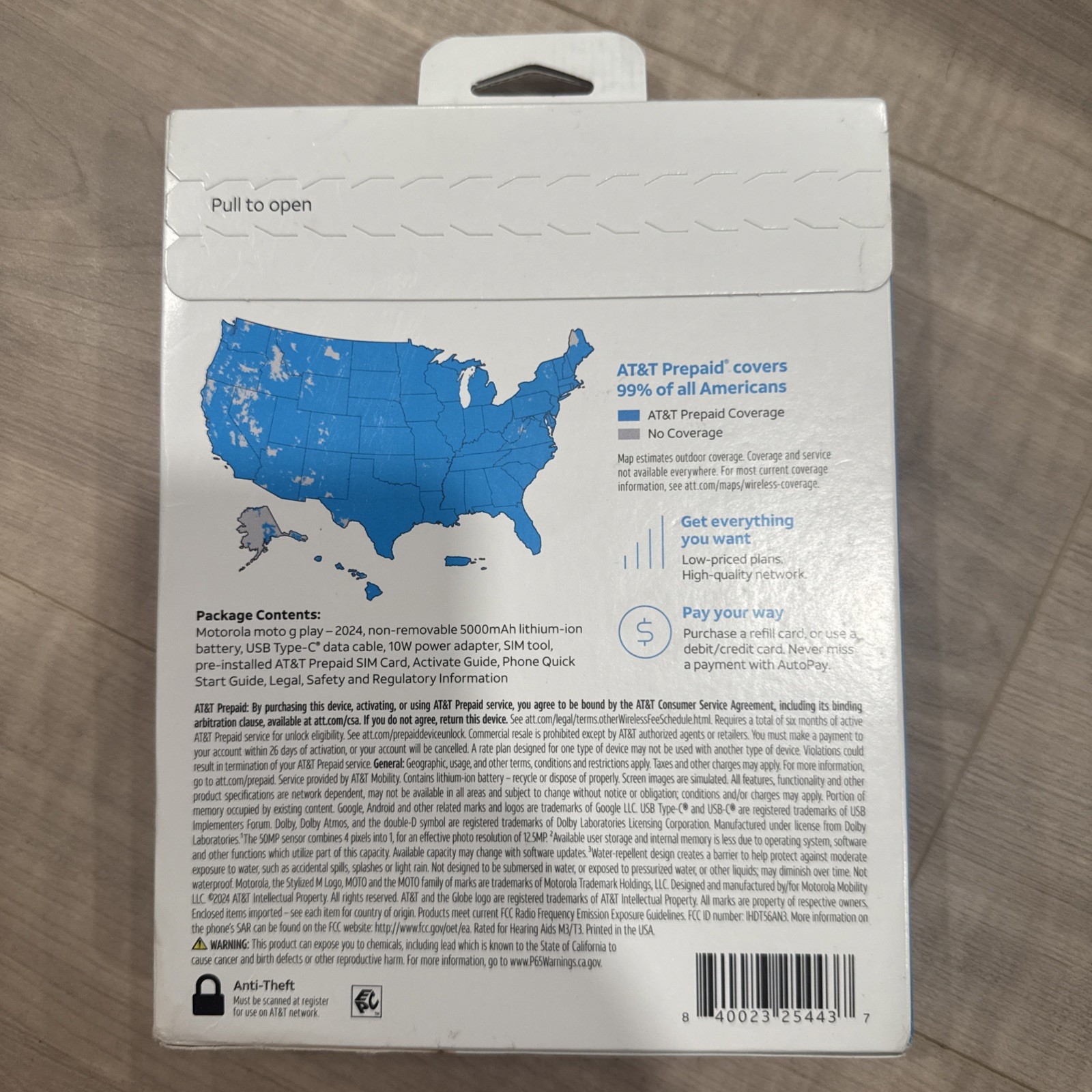 NEW Motorola XT2413-3 Moto G Play 2024 64GB Sapphire Blue AT&T