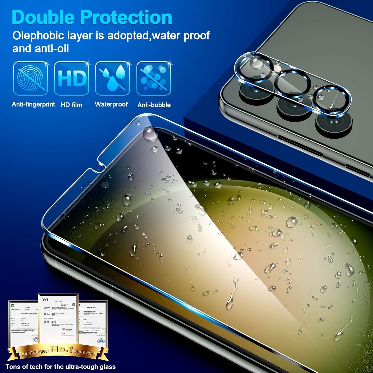 6in1 Tempered Glass Galaxy S23 for Screen and Camera Lens Protector 9H
