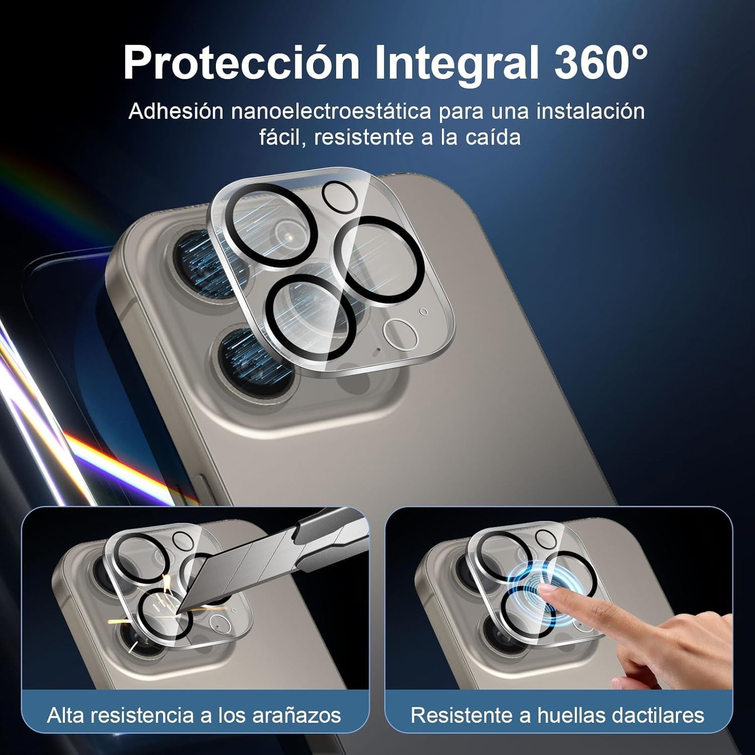 3x Pack for iPhone 15 Pro Max Screen Protector & Camera Lens Protector, Easy Ins