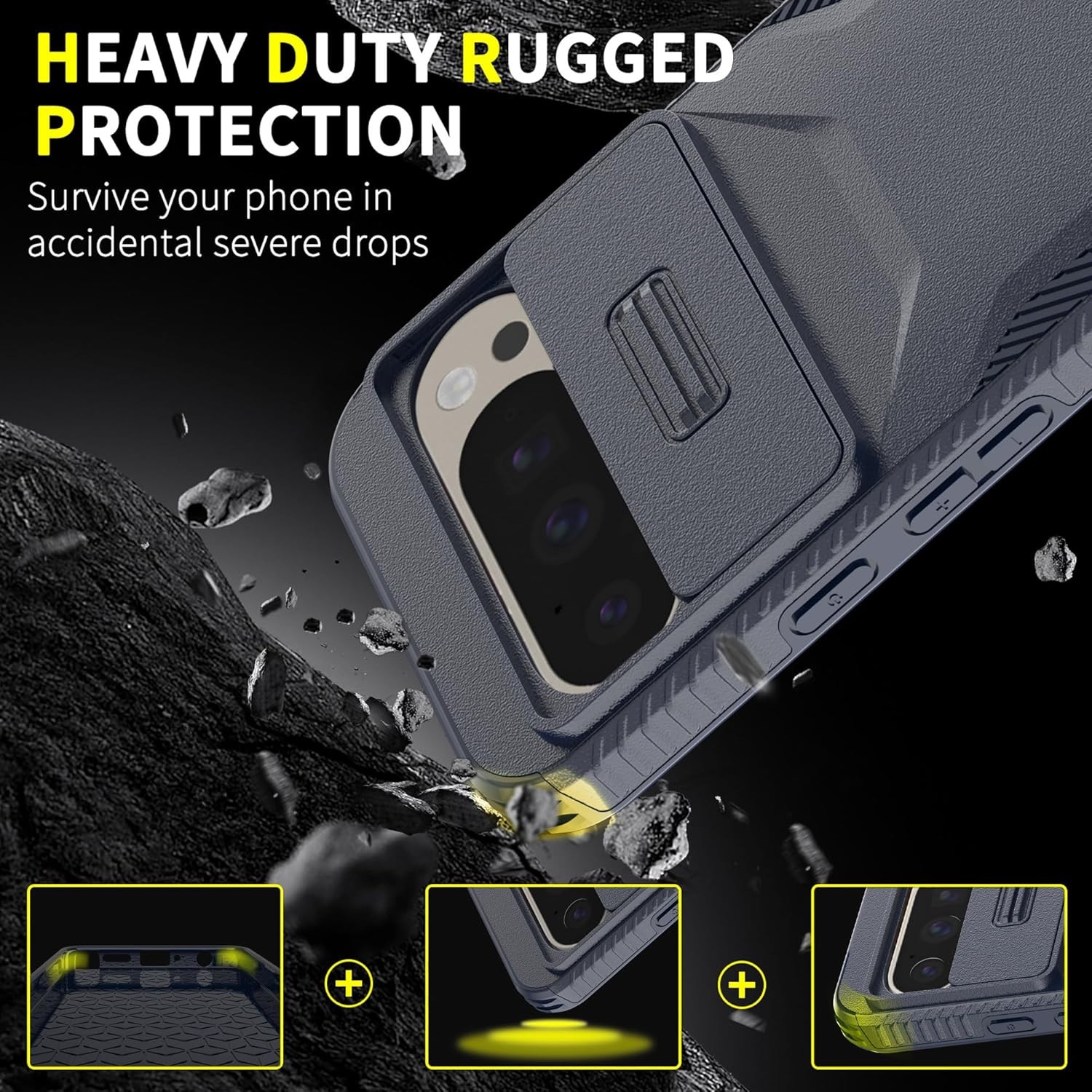 Google Pixel 10 Pro XL & 9 Pro XL Case | Heavy Duty Rugged Shockproof Protective