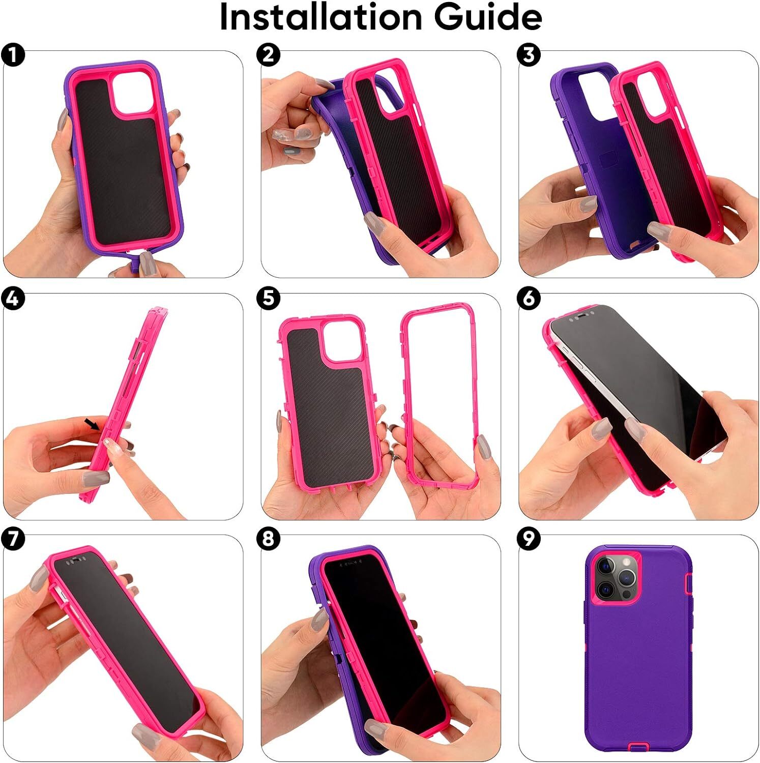 iPhone 14 Pro Max Case Heavy Duty Hybrid Shockproof Bumper Durable Phone Cover
