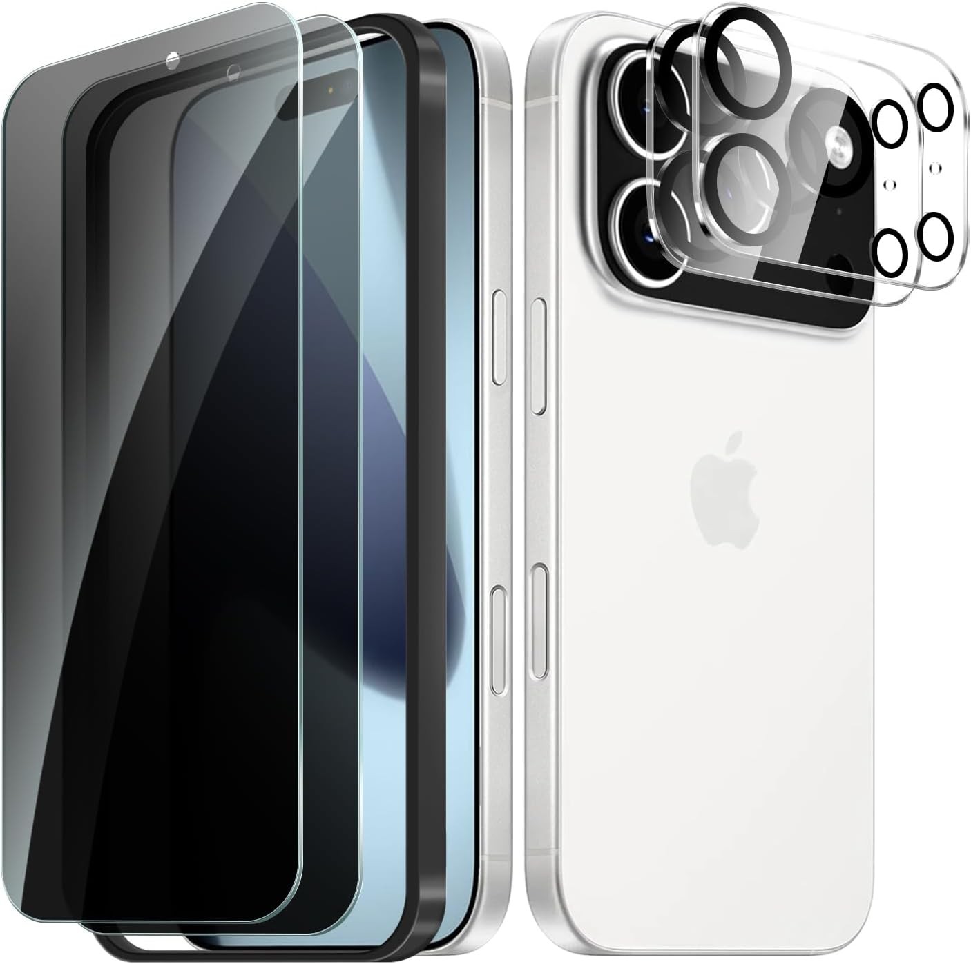 2+2 Pack Privacy Screen Protector for iPhone 17 Pro Max with Camera Lens Protect