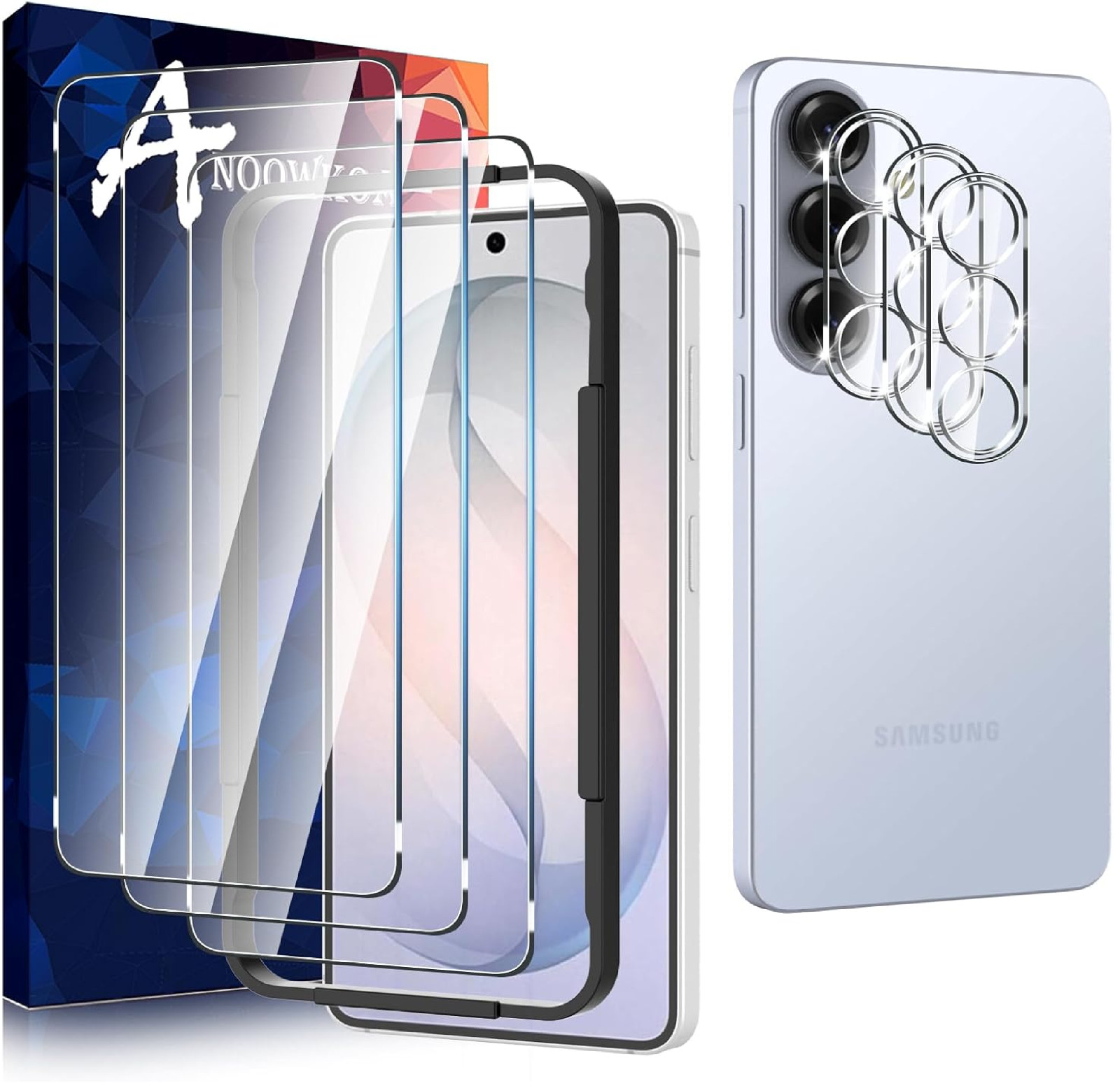 Anoowkoa 3 Pack Glass Screen Protector for Samsung Galaxy S26 & 3 Pack Galaxy S2