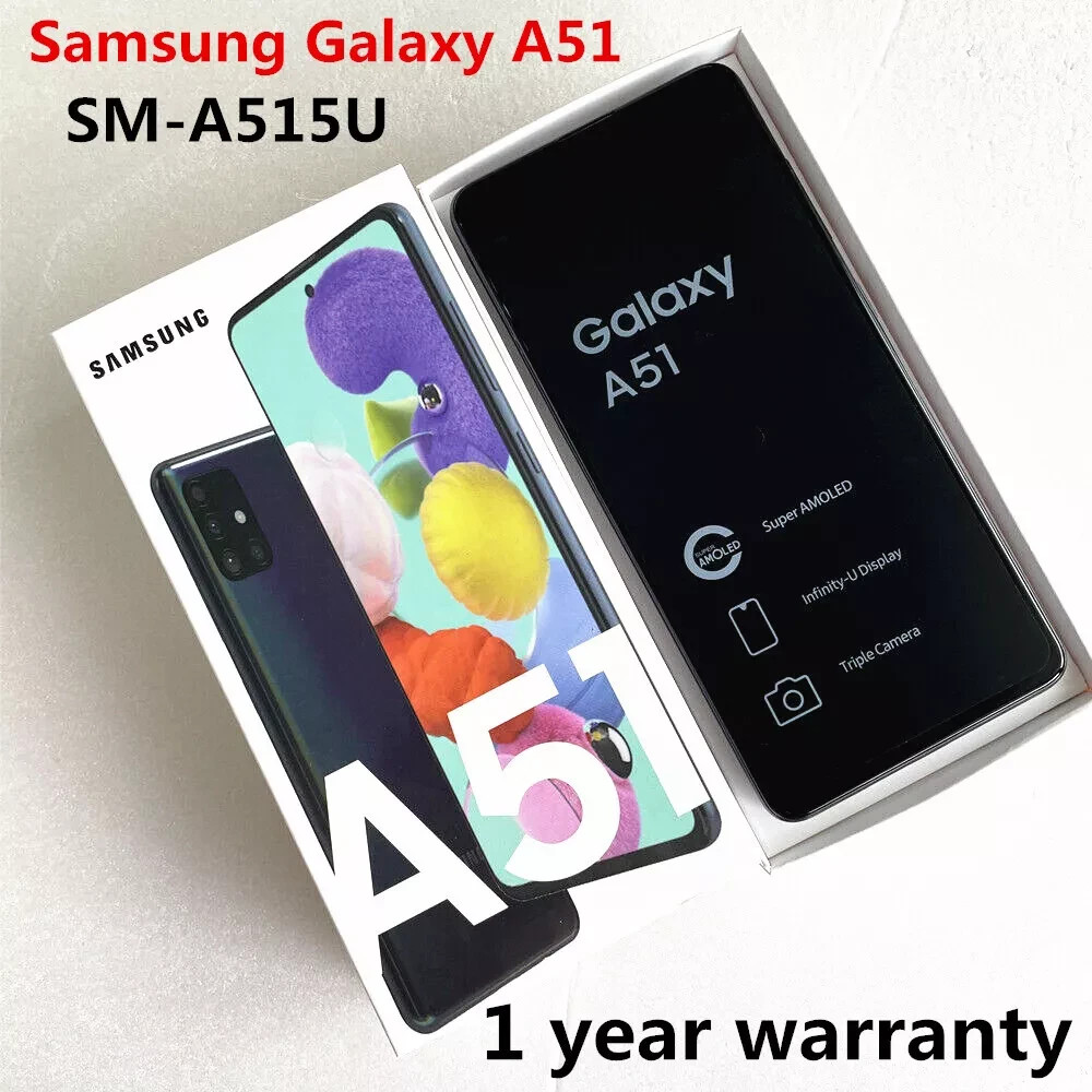 New Sealed Samsung Galaxy A51 4G 128GB Factory Unlocked Black Smartphone