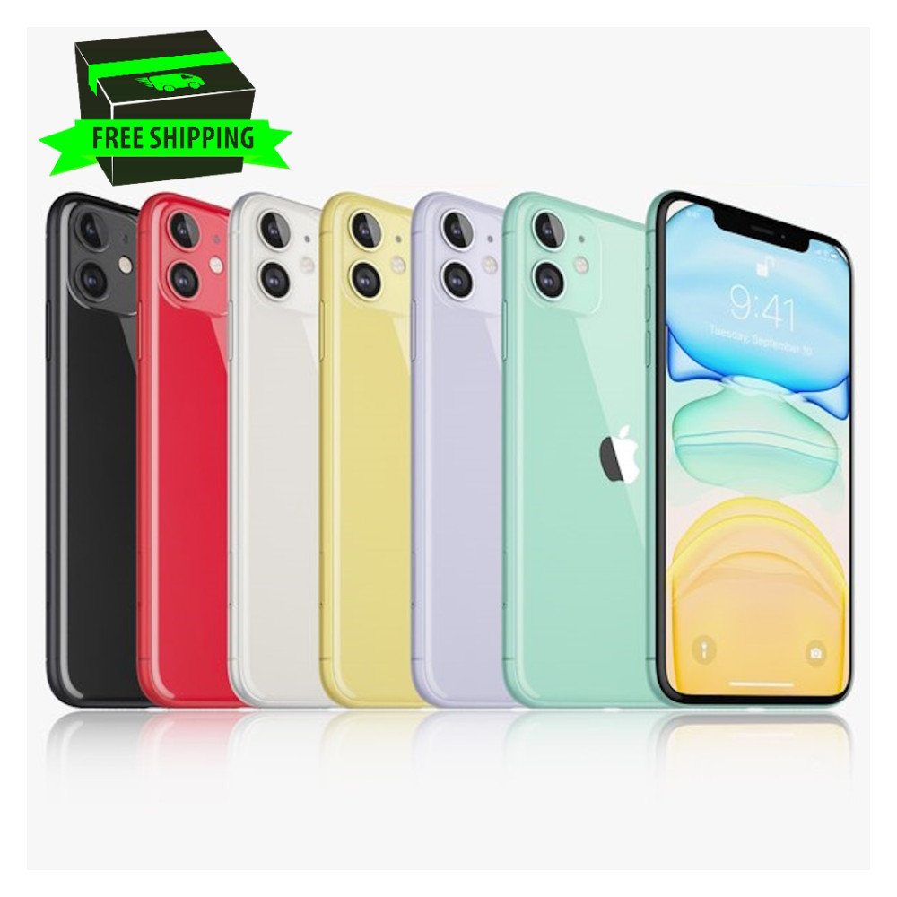 Apple iPhone 11 Unlocked – Black, Red, Yellow – 128GB/64GB- Free Shipping!