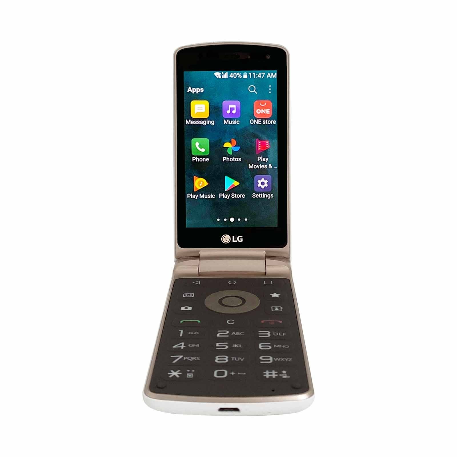 LG X100 Smart Folder White Unlocked 4G Android Flip Phone 16GB 3.3″ Clamshell