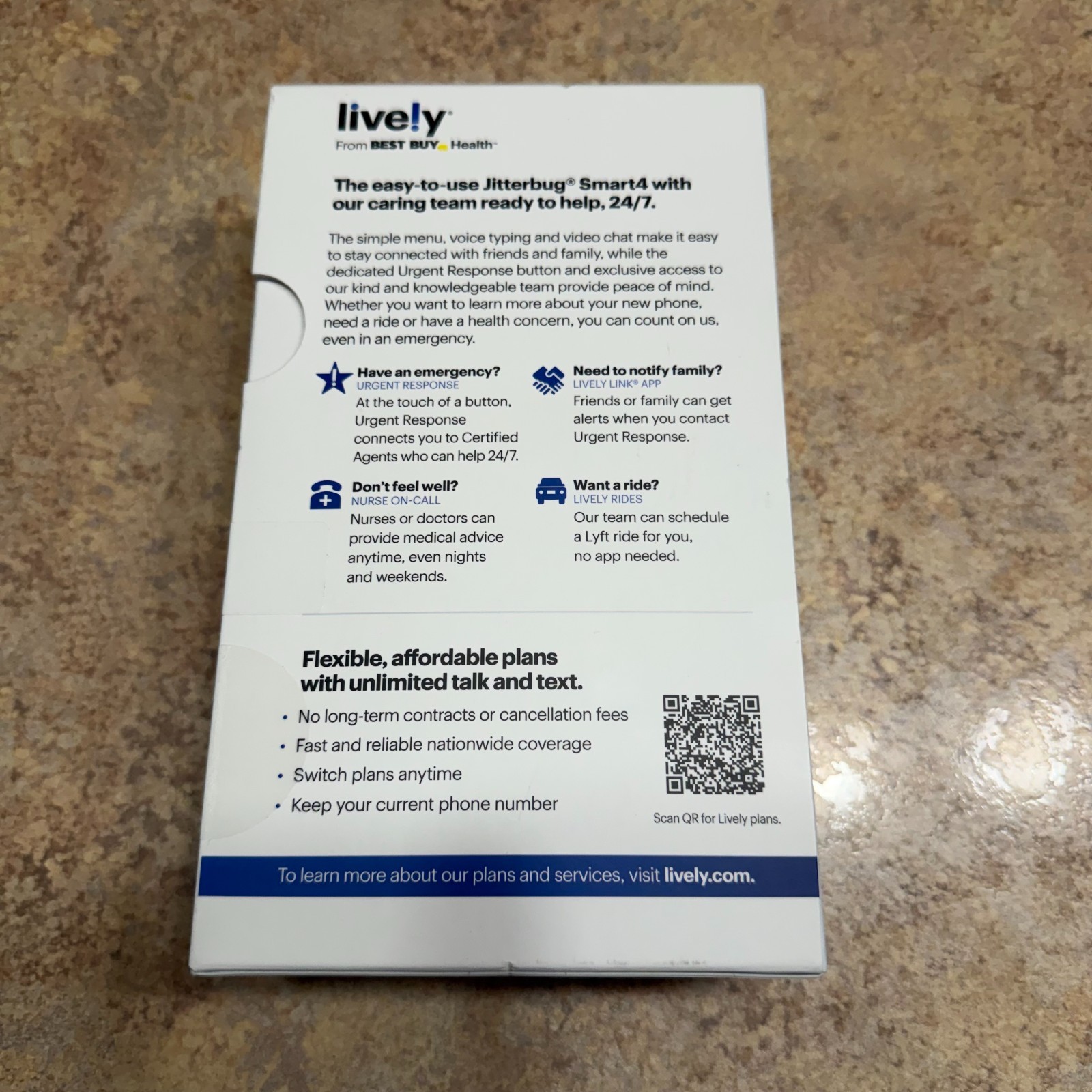 Lively Jitterbug Smart4 Smartphone for Seniors — Black NIB