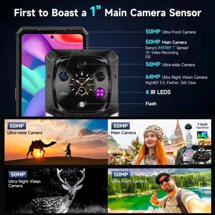 2025 Ulefone Armor 28 Ultra 5G AI Rugged Phone 32GB+1TB Night Vision,Dual Screen