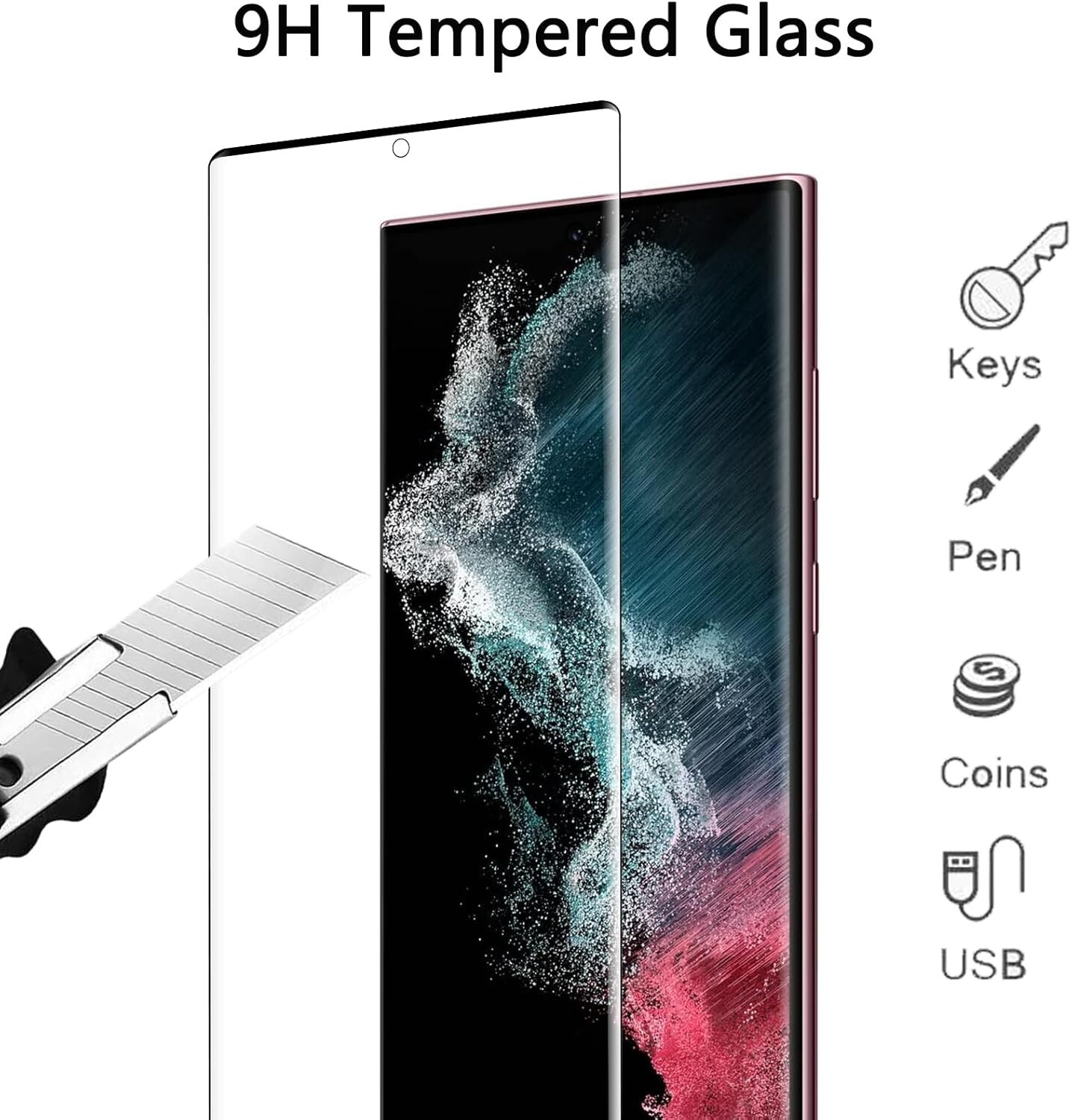 Samsung Galaxy S22 Ultra [2+2 Pack] Screen Protector + Tempered Glass Camera