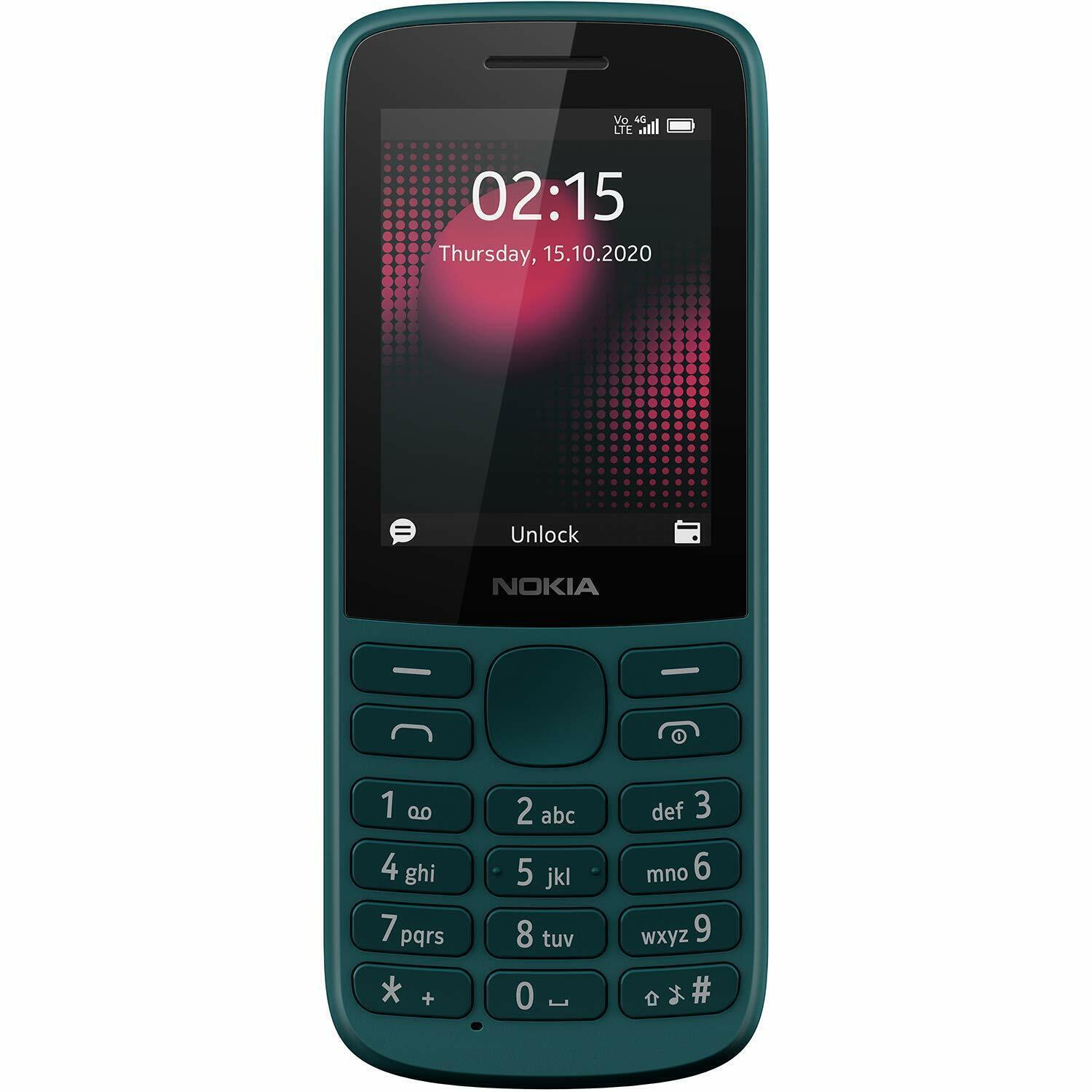 Nokia 215 4G LTE Dual SIM FM radio Bluetooth 128MB 64MB RAM Phone 2.4″
