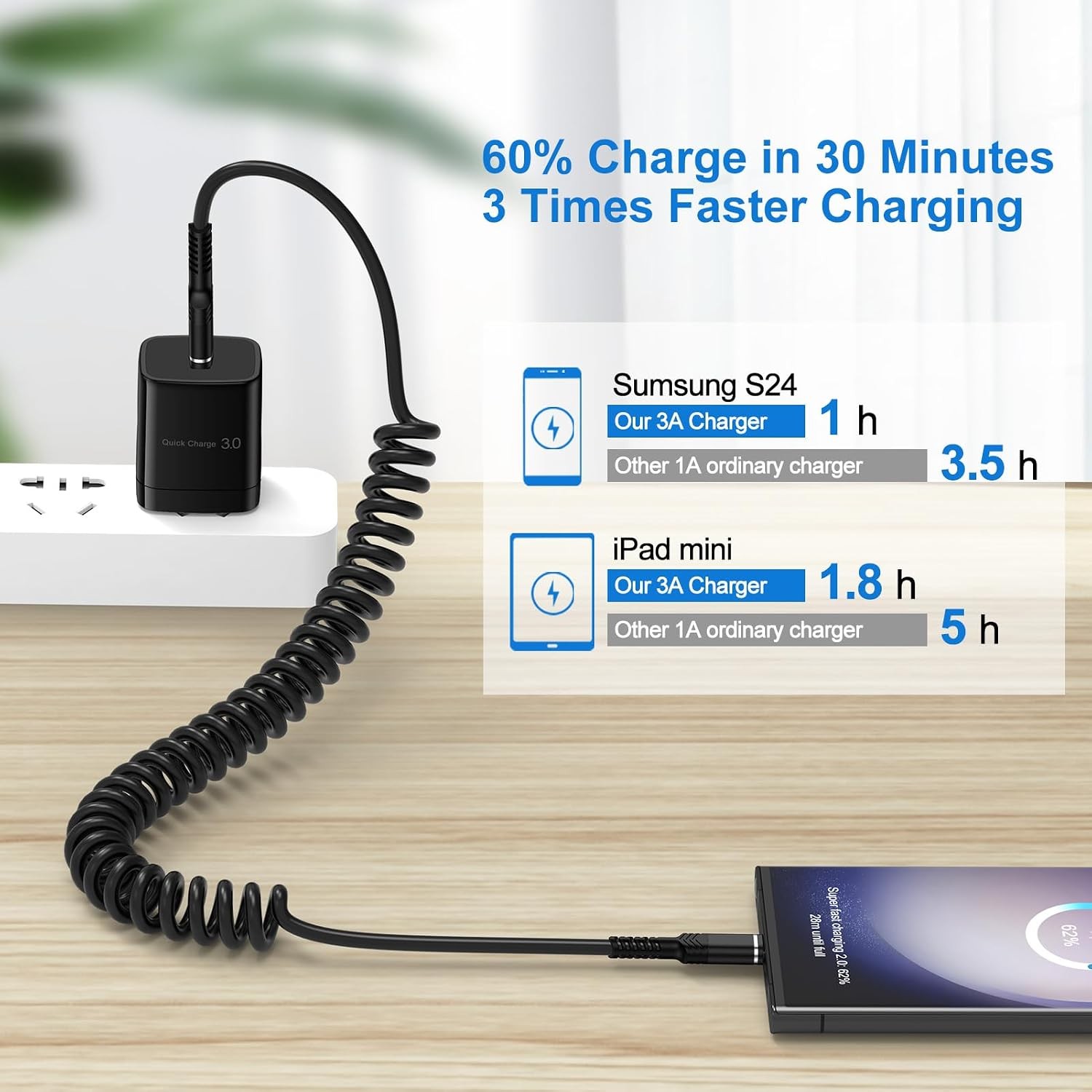 3FT Fast Charging USB A to USB C Charger for Samsung Galaxy A17 A16