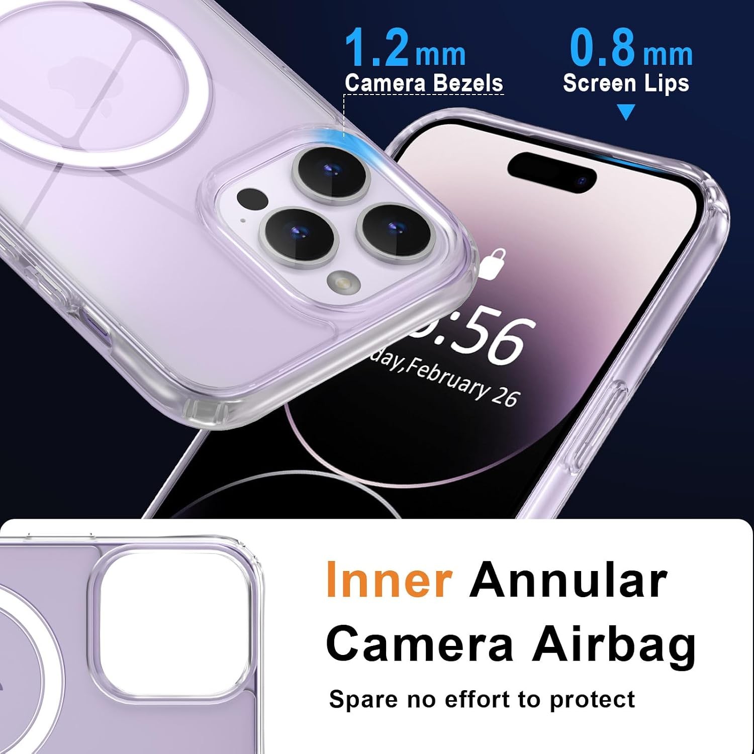 Slim Thin Magnetic Case for iPhone 14 Pro Max [10FT Military Grade Protection] C