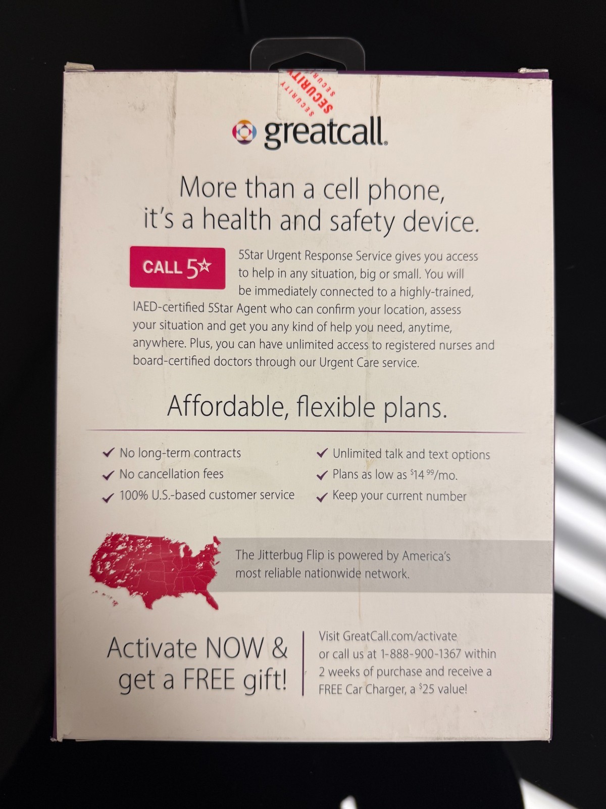 GreatCall Jitterbug Easy-to-Use Cell Phone for Seniors – Red