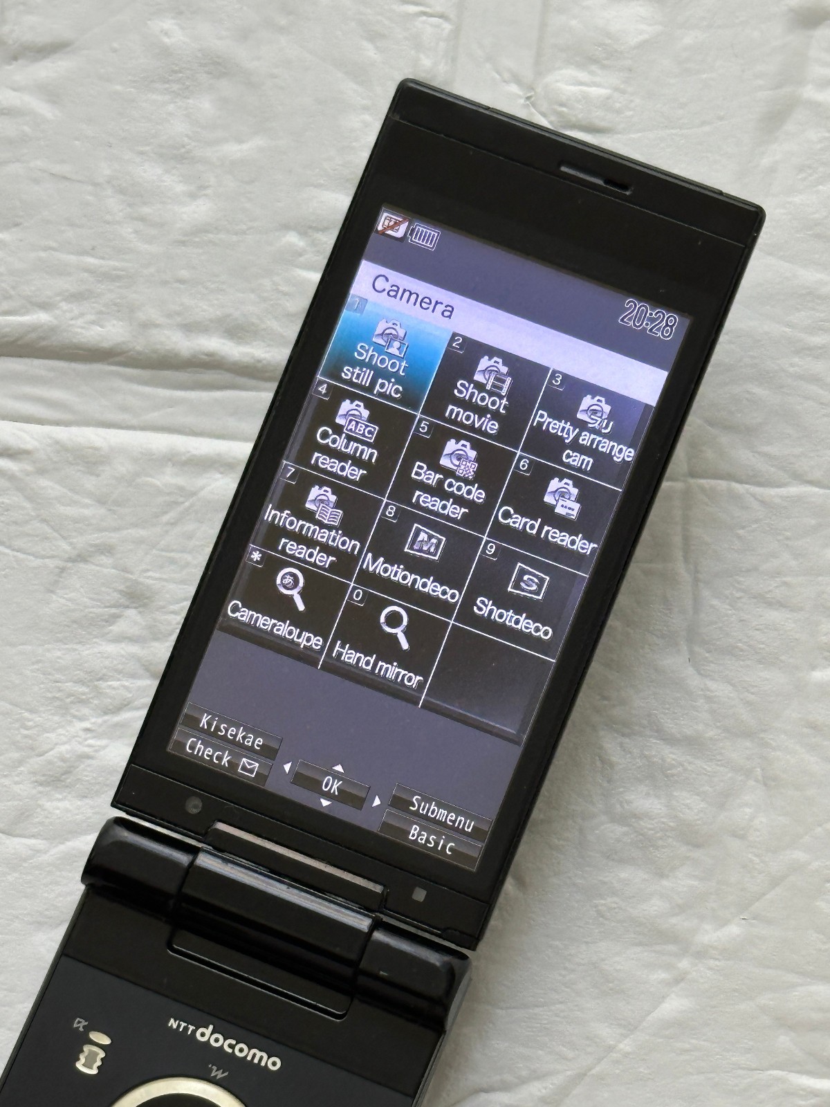 SHARP SH-01B Black Japanese Flip Phone DOCOMO FOMA Keitai Garakei Retro