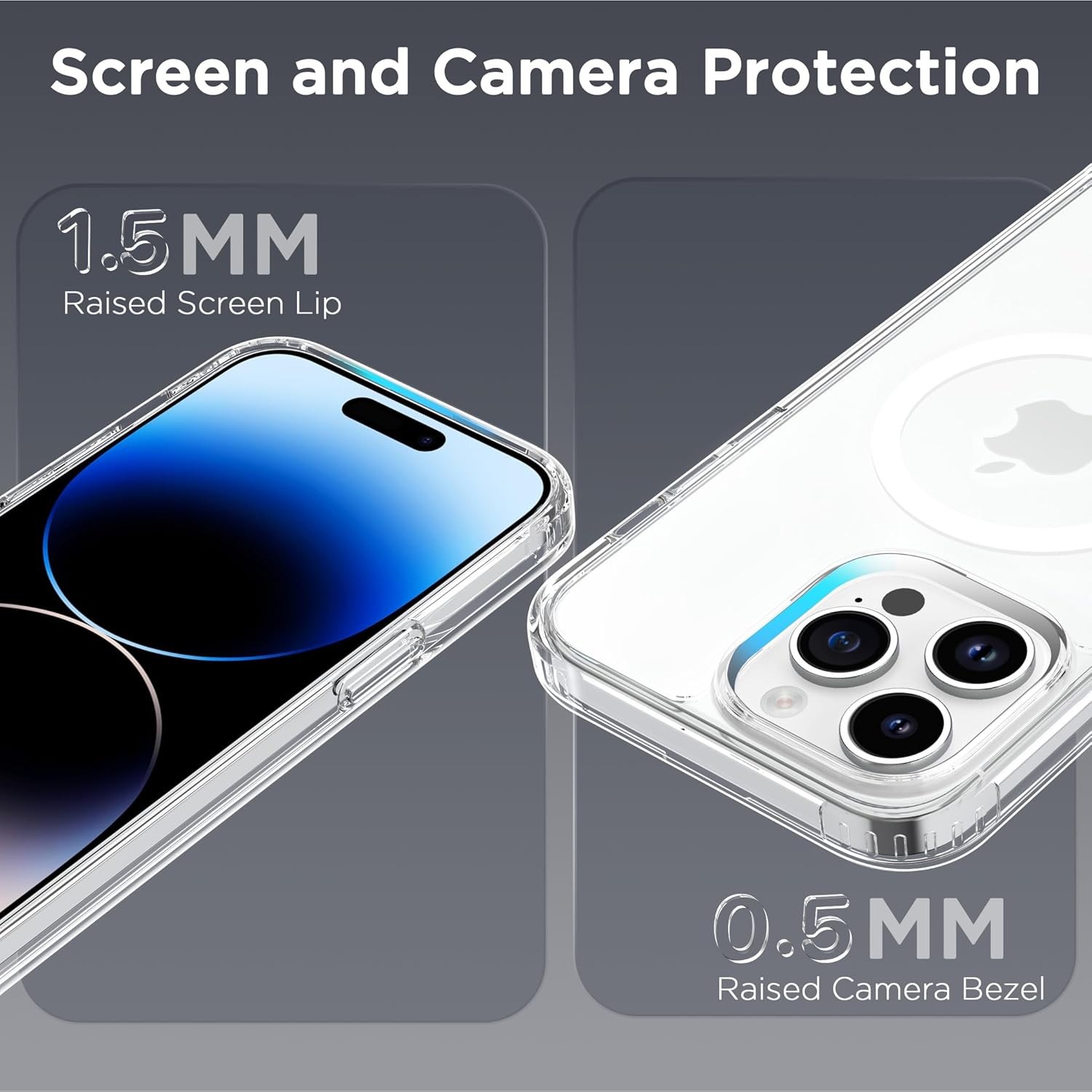 Magnetic Case for iPhone 14 Pro Max 6.7 inch, Not Yellowing Anti-Scratch (Clear)
