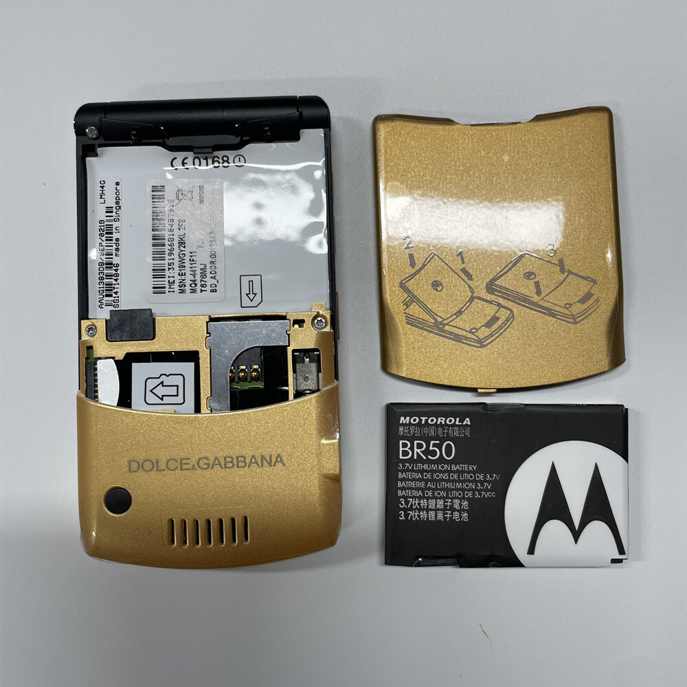 Unlocked Motorola RAZR V3i Dolce Gabbana Gold GSM Flip Bluetooth Mobile Phone