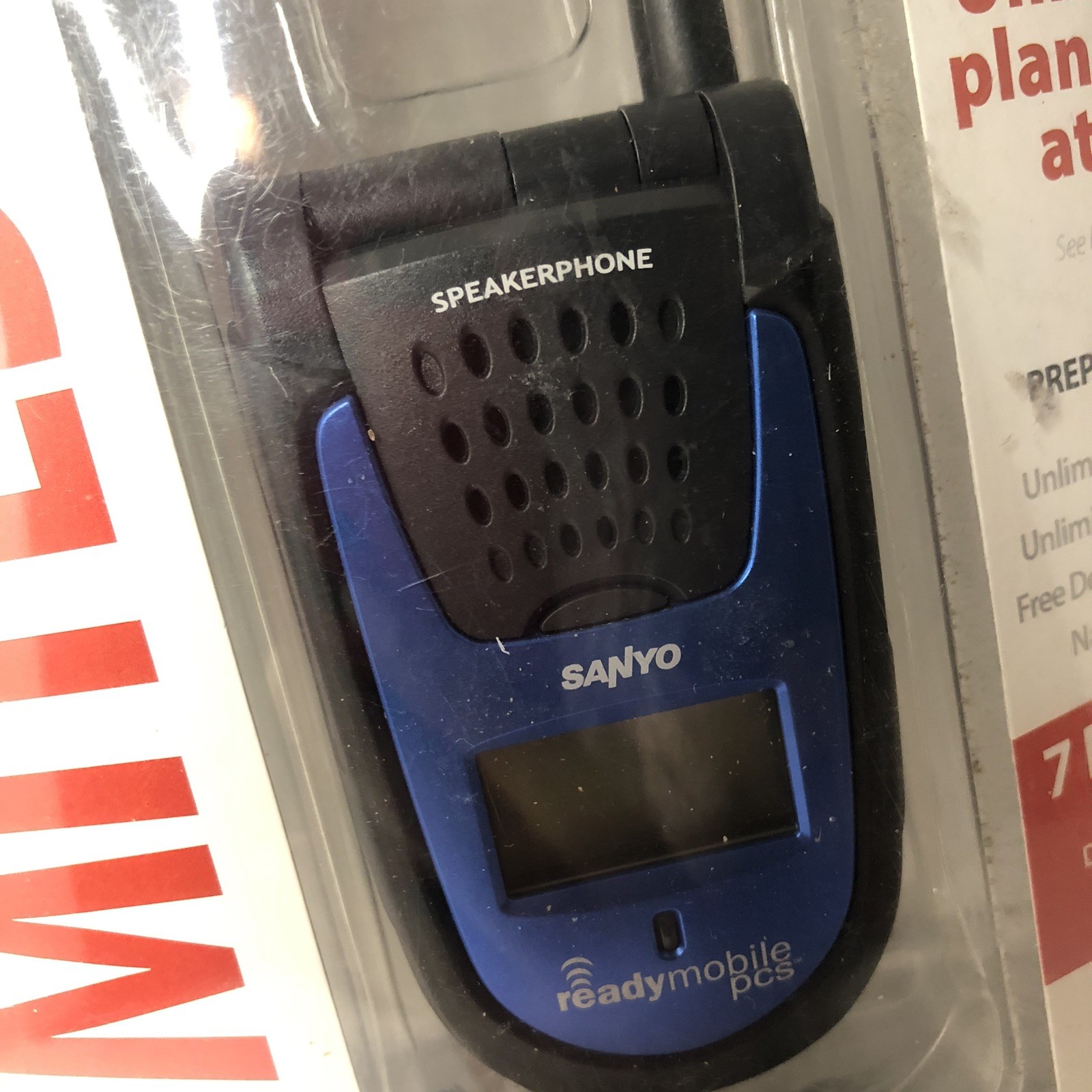 Sanyo 7000 Readymobile PCS Prepaid Wireless Phone Blue 891566001613 New!
