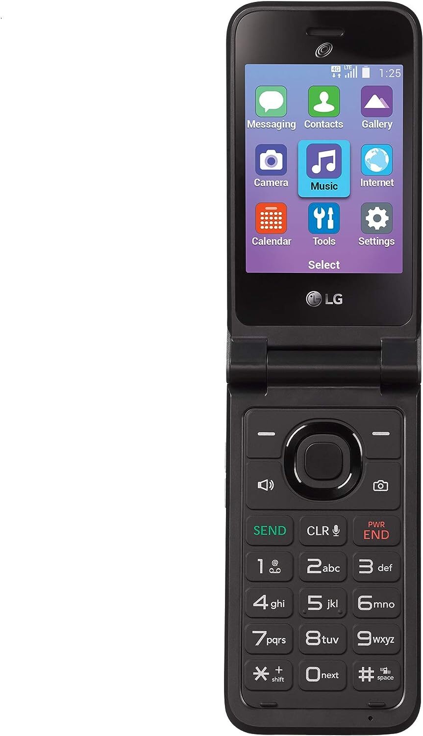 LG Classic 4G VoLTE 8GB Basic Flip Phone for TracFone +GSM Unlocked (L125DL)