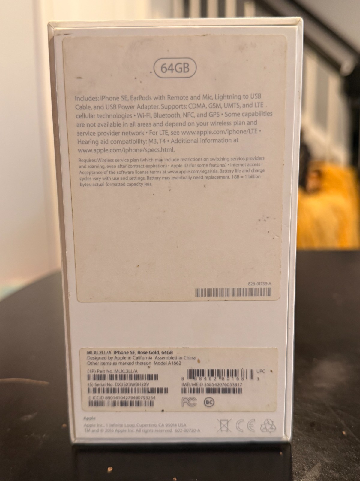 Apple iPhone SE 1st Gen A1662 64GB Rose Gold AT&T w/ Original Box & EarPods