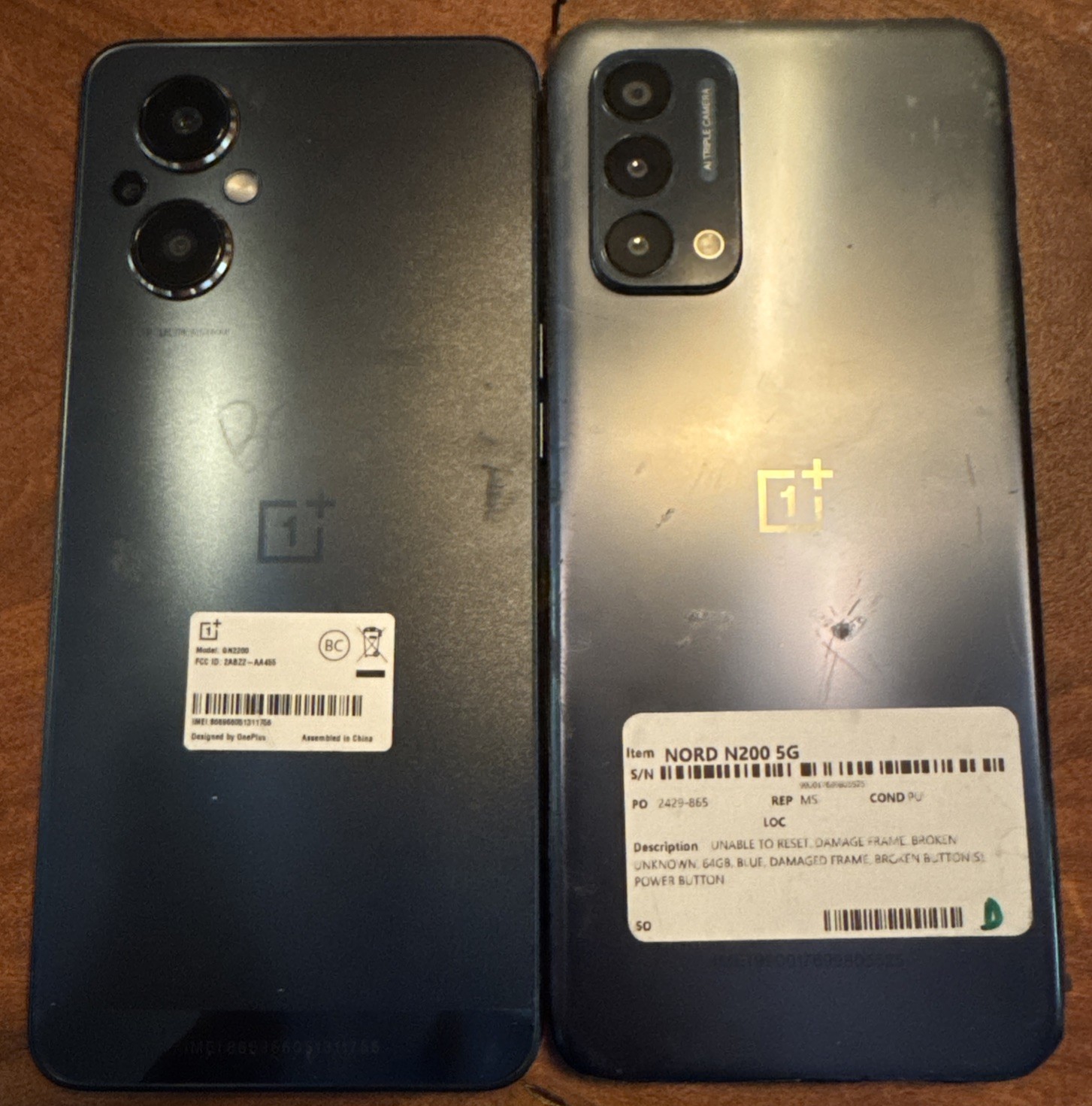 Lot Of 2 OnePlus N200 5G 128GB Nord (Unknown) Fast Ship Good Used Broken