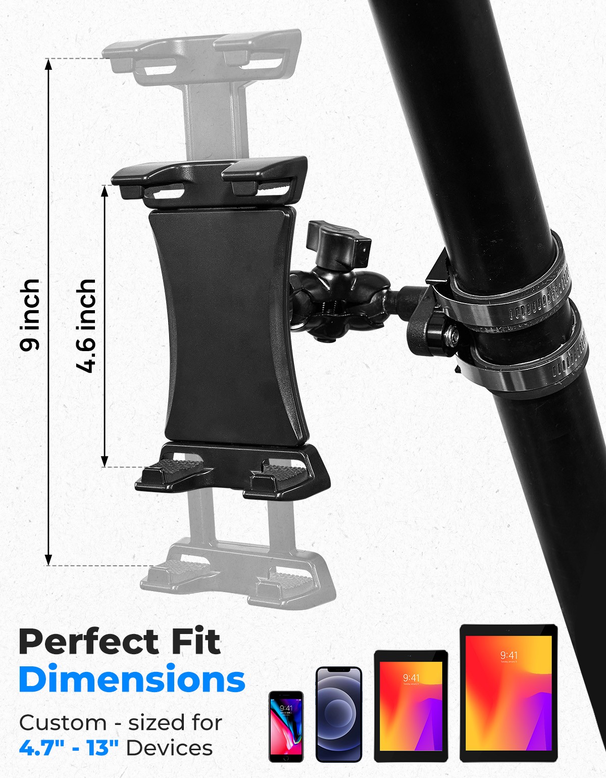 KEMIMOTO 0.6″-2″ Roll Bar UTV Cell Phone Holder Mount for Polaris RZR Ranger X3