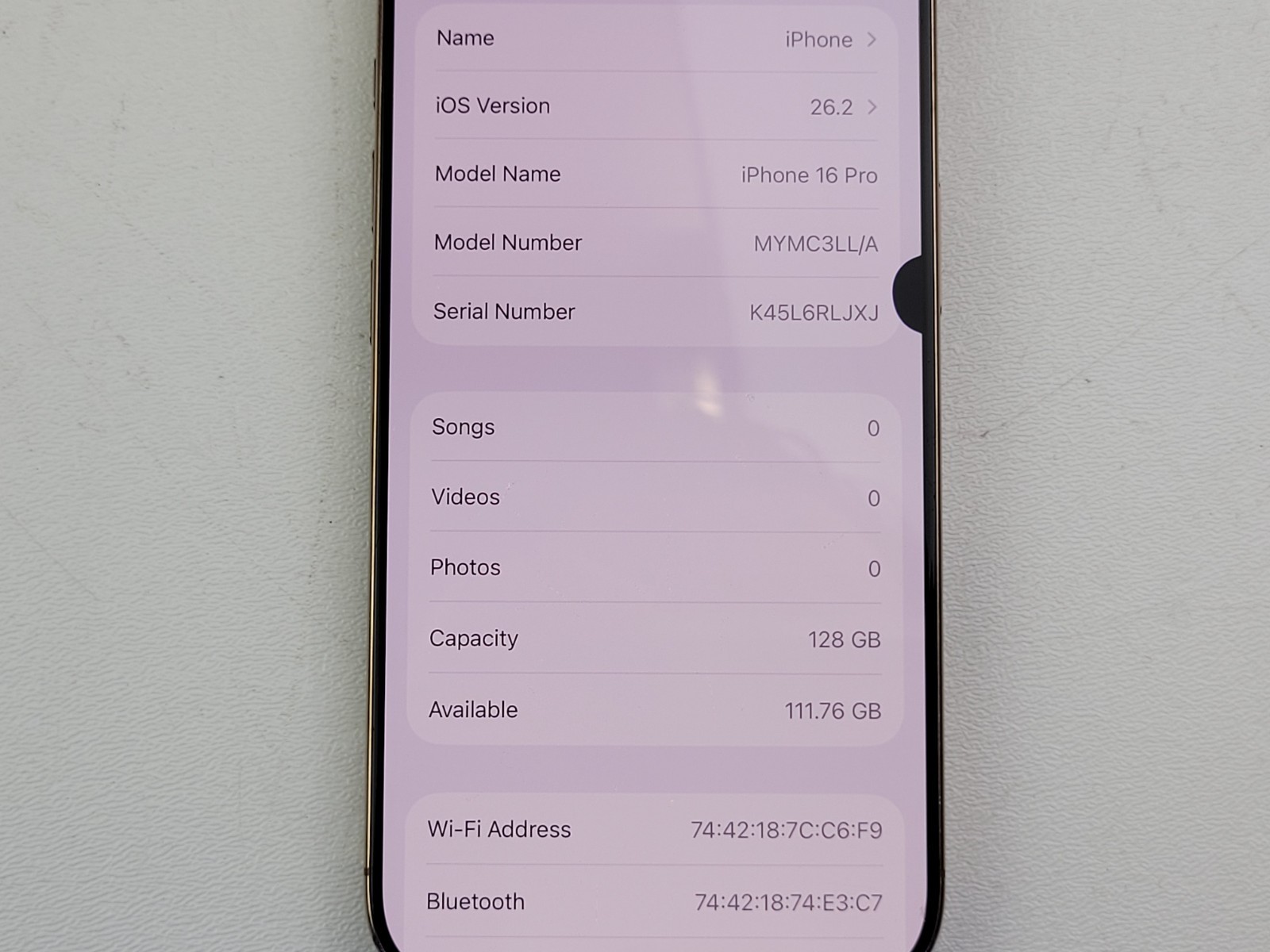 Apple iPhone 16 Pro (A3083) 128GB – Desert Titanium (Unlocked) – *DISPLAY SPOT*