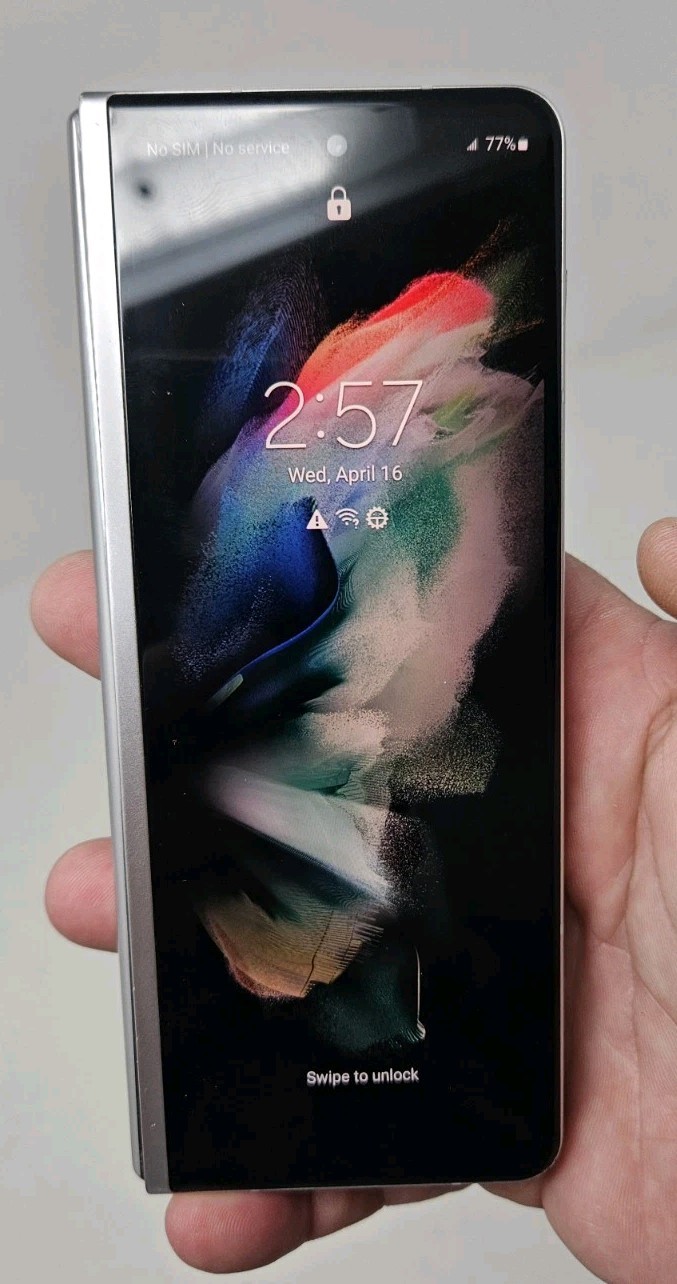 Samsung Galaxy Z Fold 3 5G Silver Internal Screen Not Working PARTS SM-F926U1