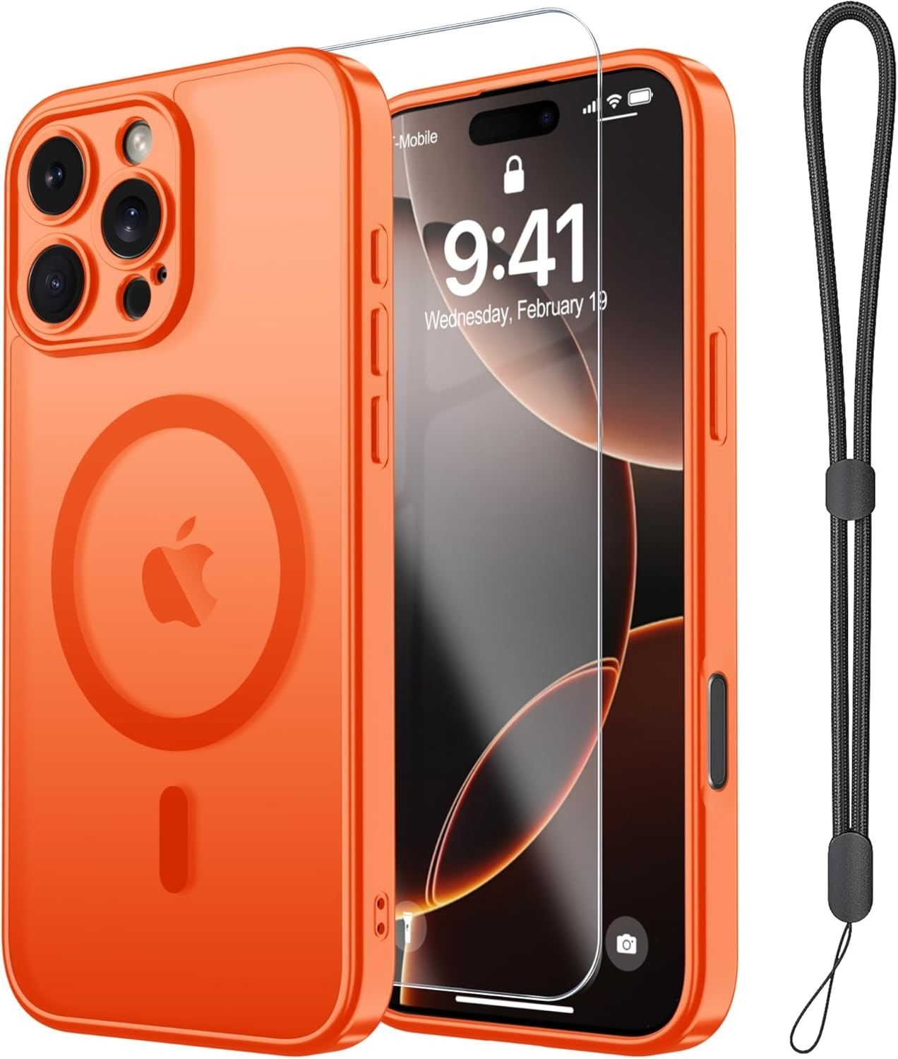 Magnetic for iPhone 16e/17e Case with Screen Protector, Wrist Strap, Deep Blue