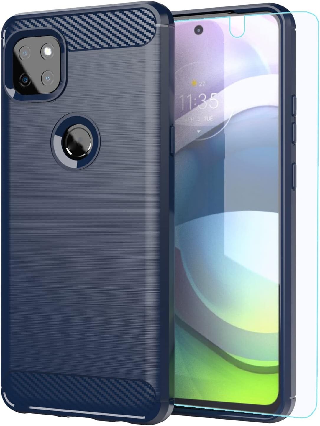 For Moto One 5G Ace Motorola / UW Ace Black Armor Case Dual Layer Heavy-Duty