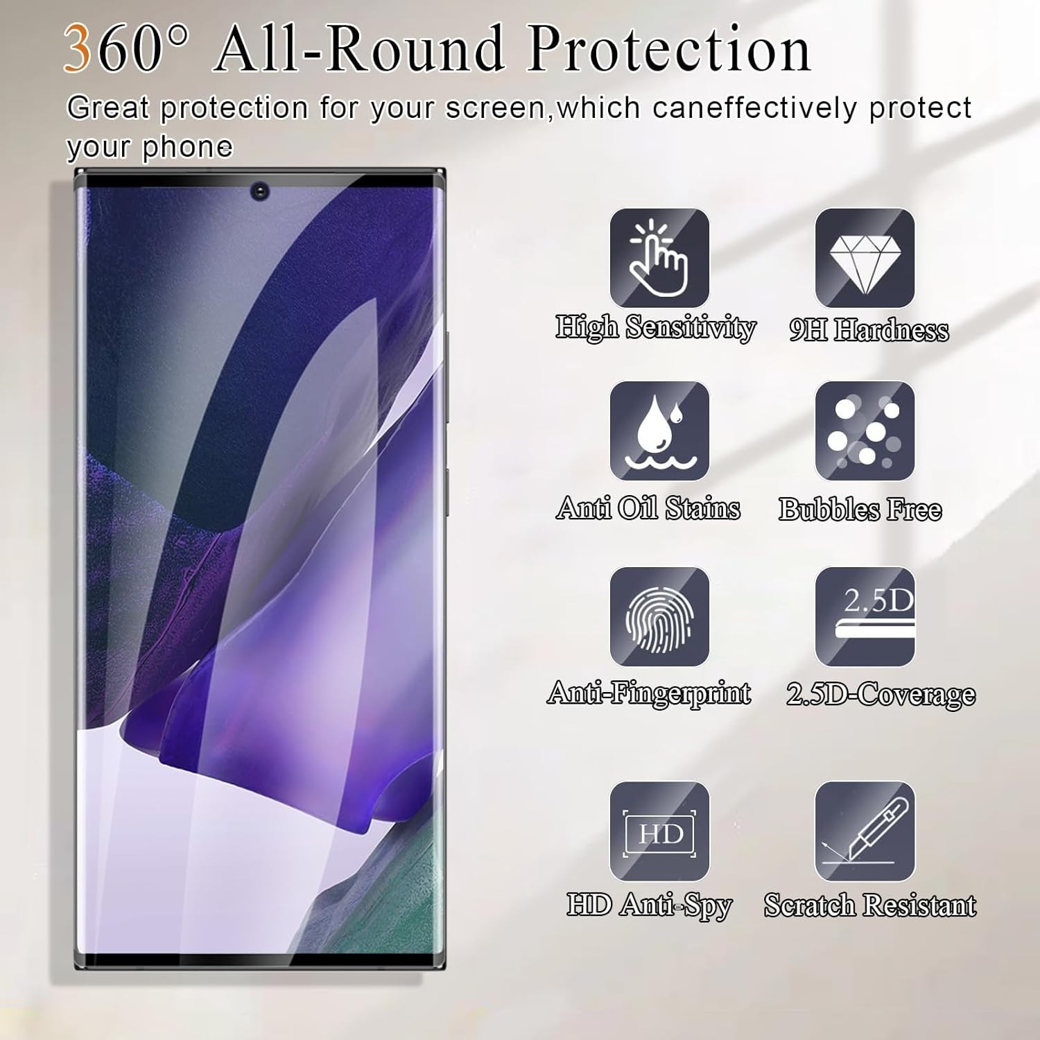 4 in 1 Tempered Glass For Galaxy Note 20 Ultra Screen and Camera Lens Protector