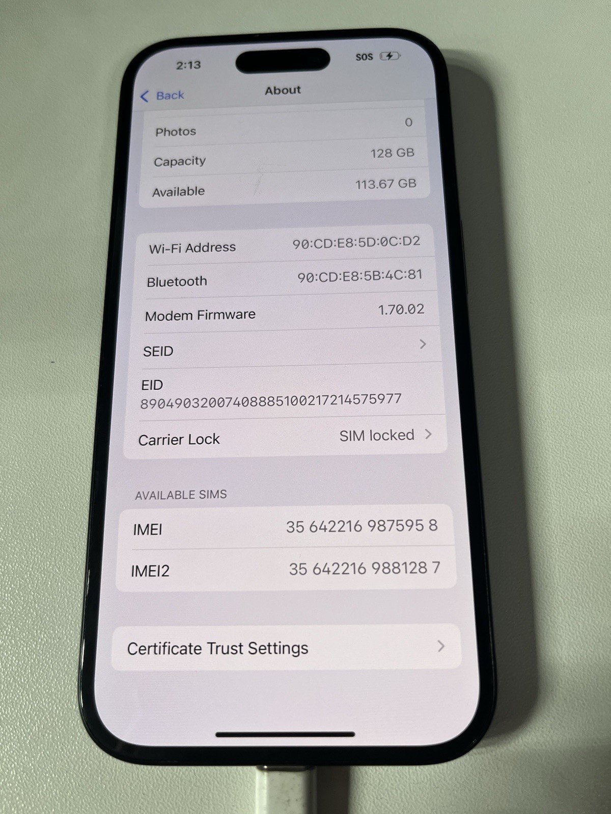 iphone 16 128gb Version Locked 100 Percent Battery Health