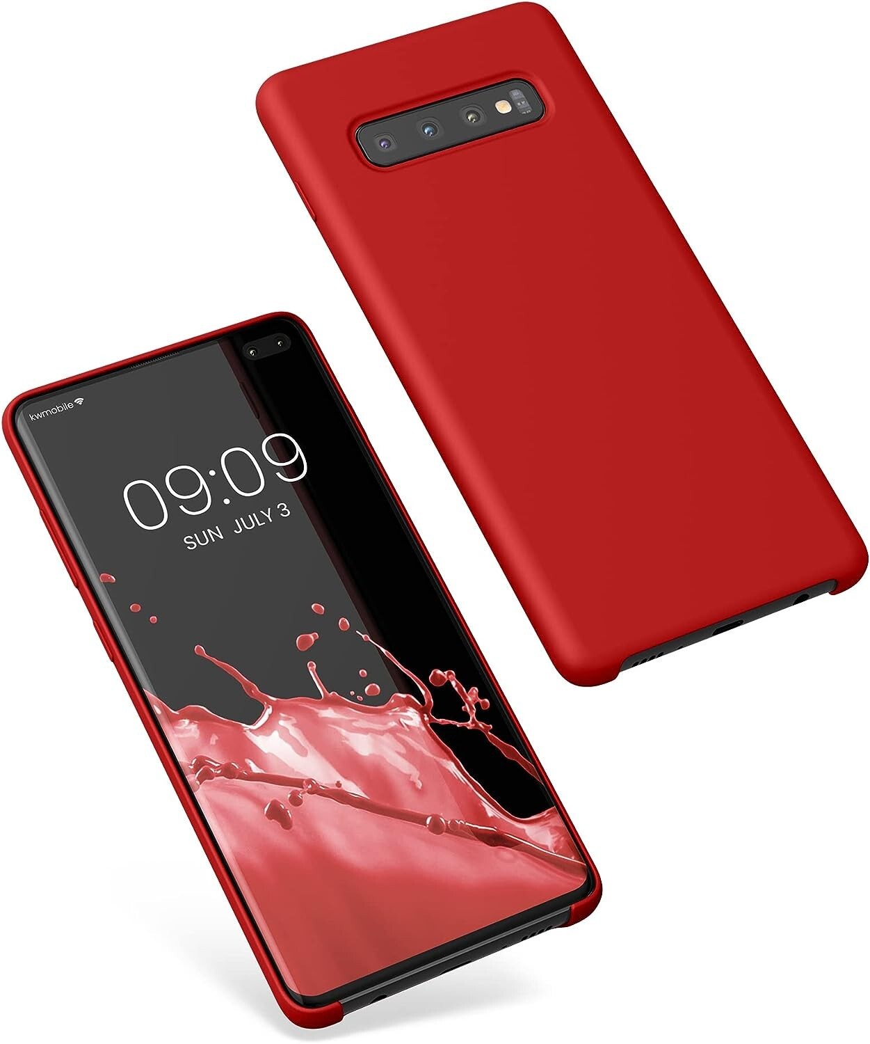For Samsung Galaxy S10 Plus Case Double Layer Rubber TPU Slim Hybrid Case Red