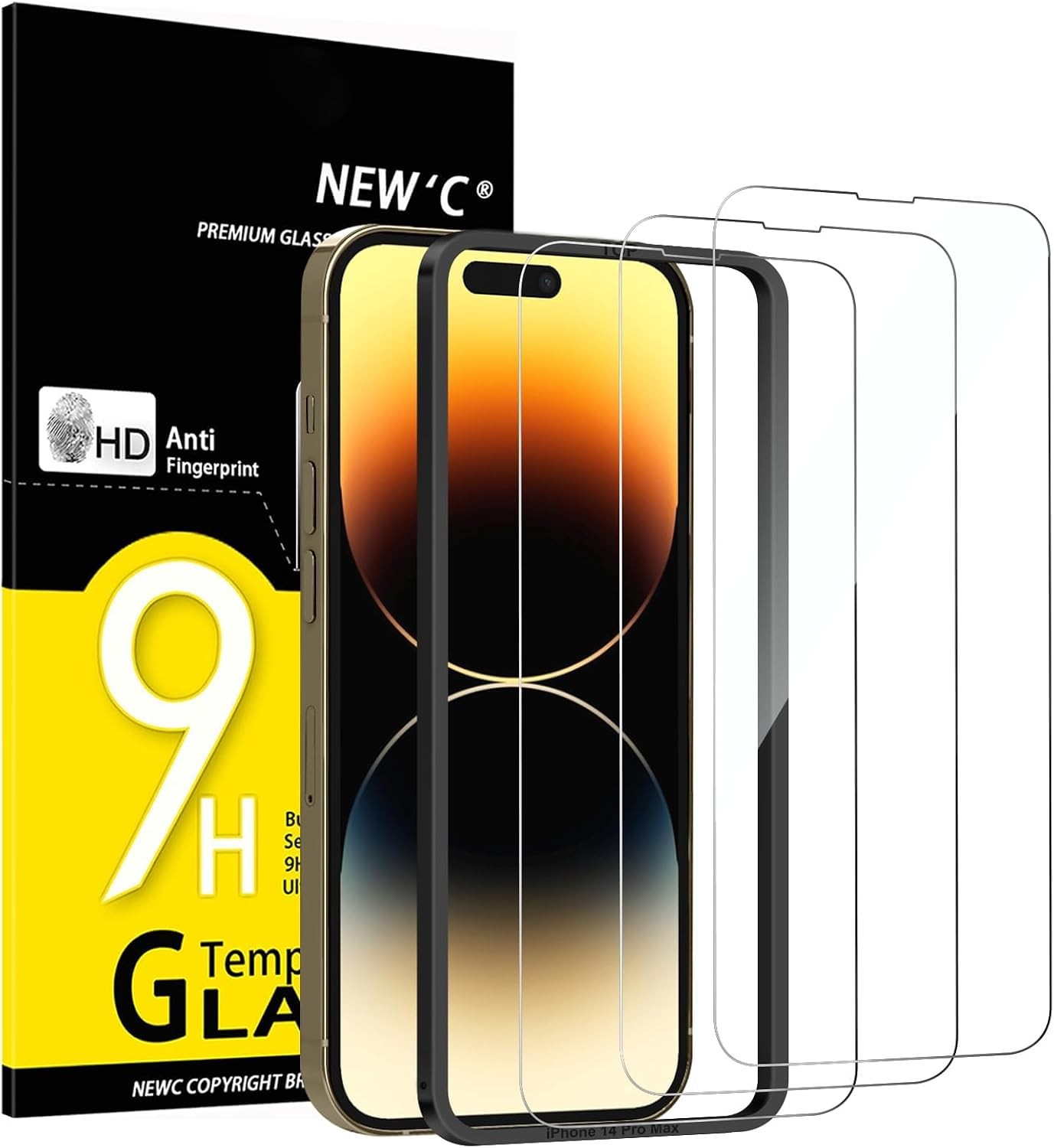 3 Pack of Tempered Glass Screen Protectors for iPhone 14 Pro Max 6.7 Inch